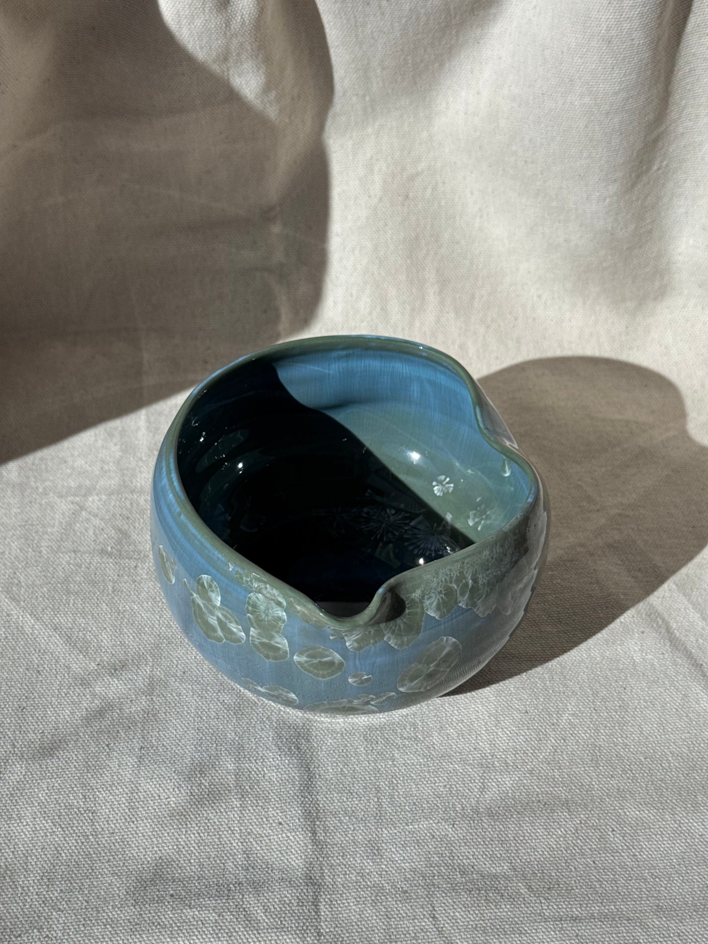 MATCHA BOWL BLUE GREEN IRREGULAR KATAKUCHI 🌸