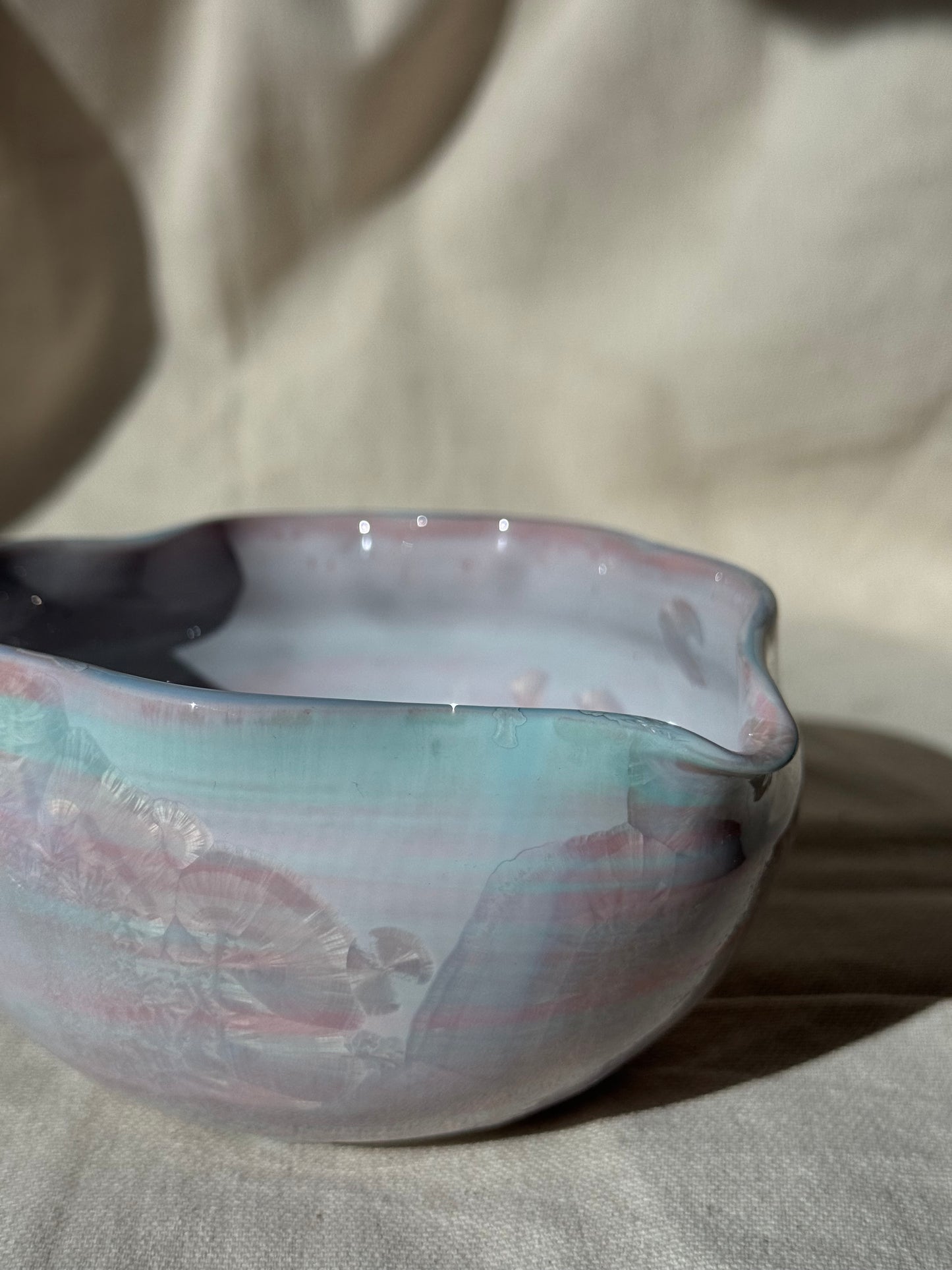 MATCHA BOWL LILAC MARBLE RUFFLE FLORAL KATAKUCHI 🌸