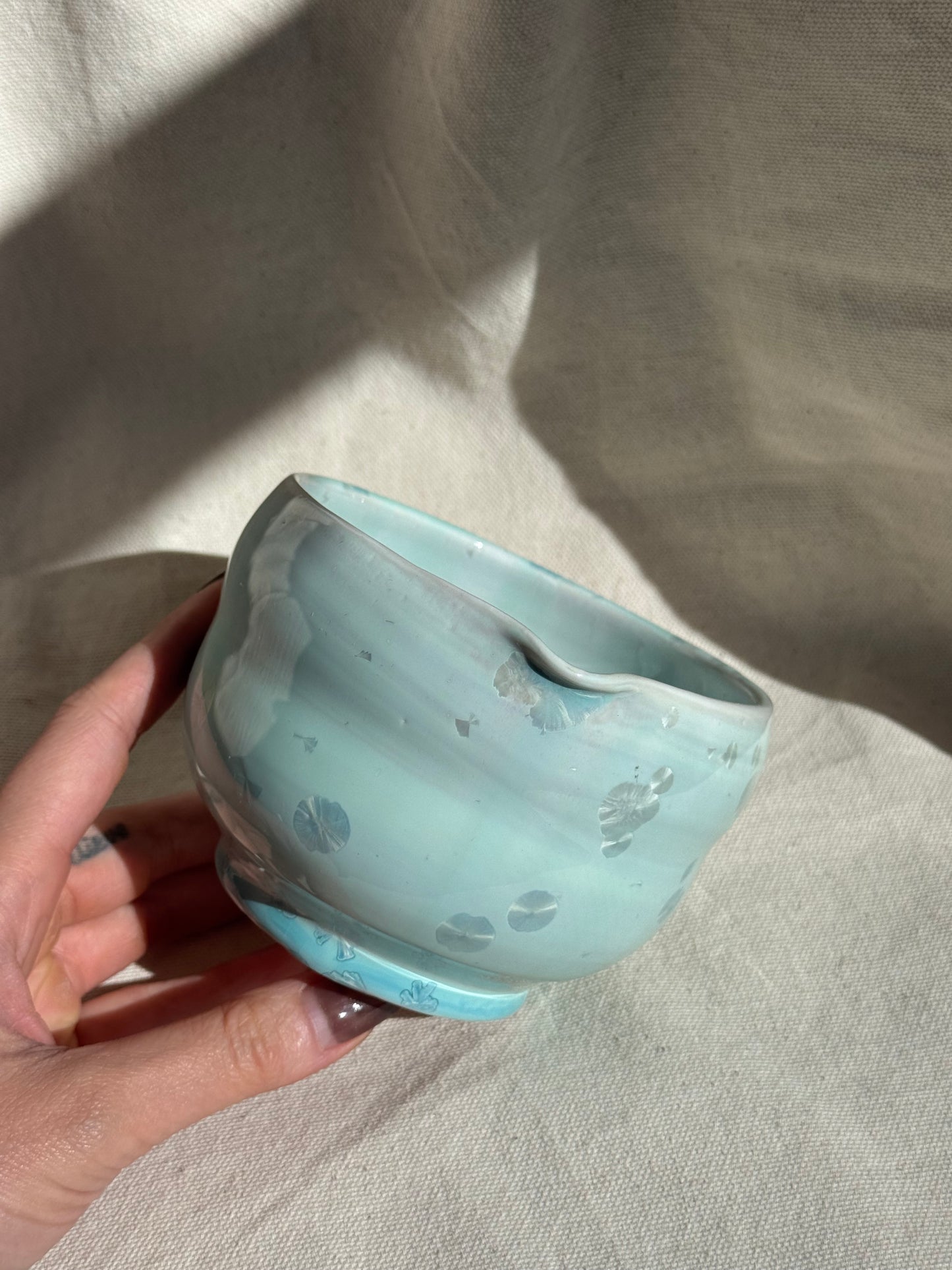 MATCHA BOWL LIGHT GREEN GLAZE KATAKUCHI 🌸