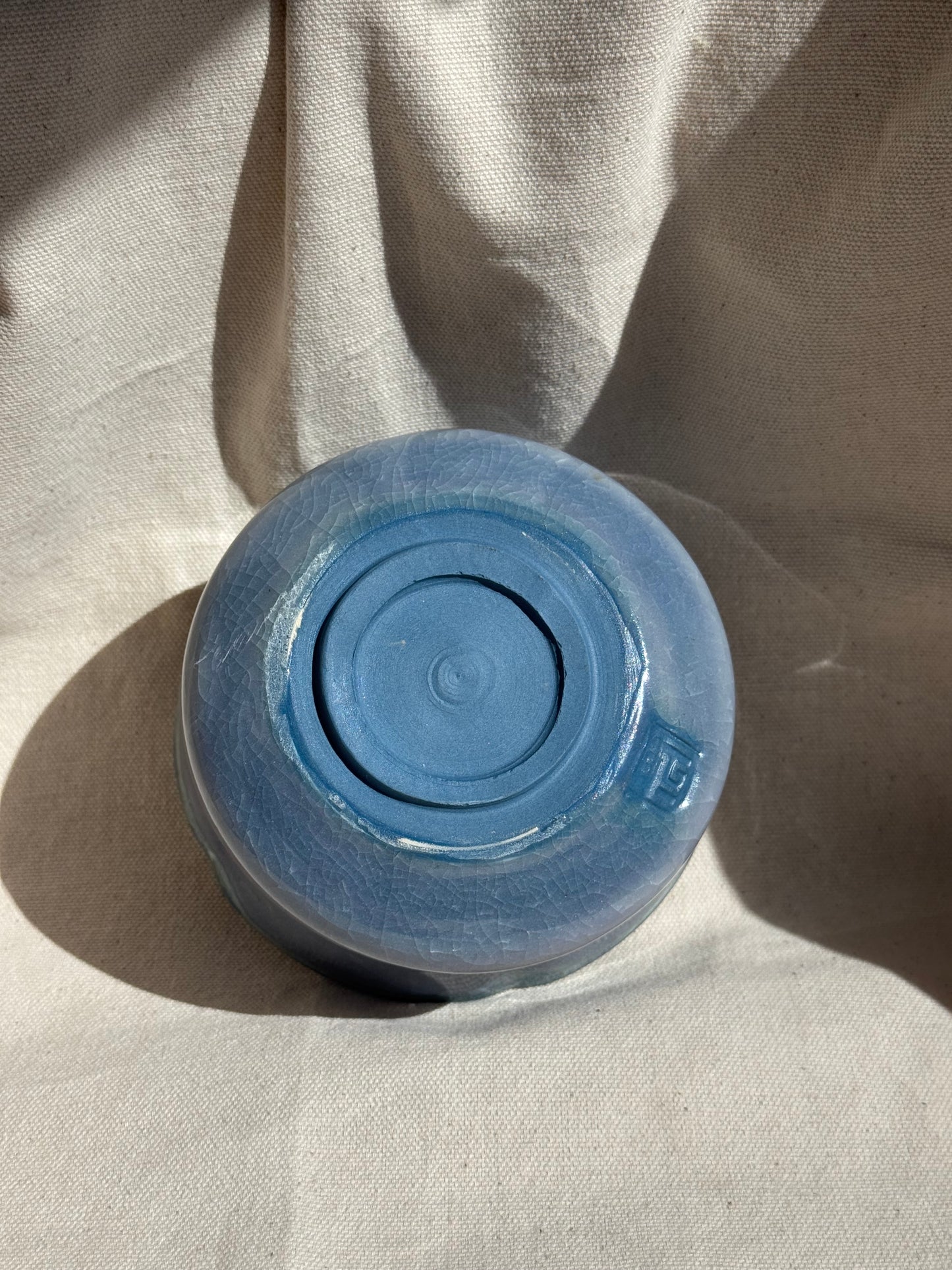 MATCHA BOWL 2 TONE BLUE PURPLE GLAZE FLORAL KATAKUCHI 🌸