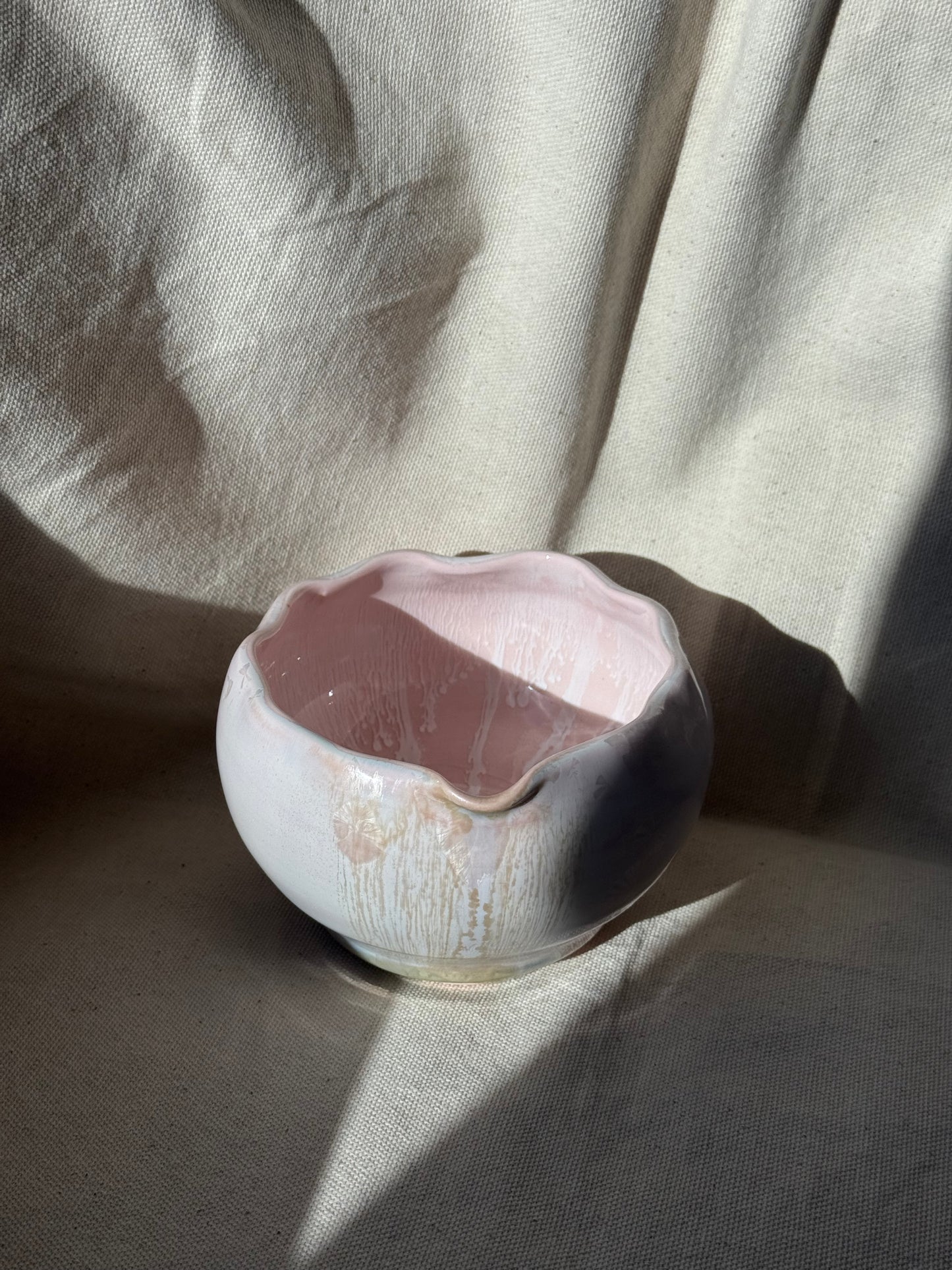 MATCHA BOWL PINK WHITE DRIP EGGSHELL KATAKUCHI 🌸
