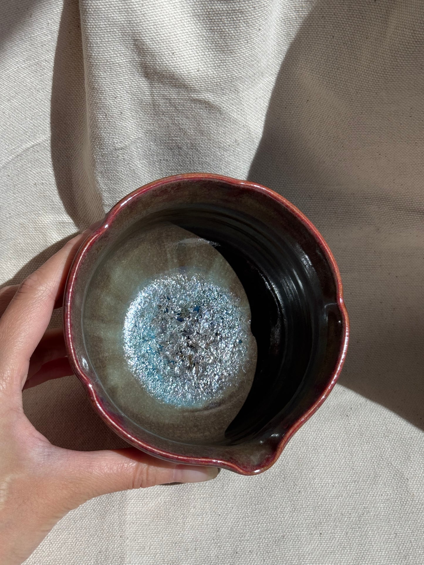 MATCHA BOWL BROWN RED FLORAL KATAKUCHI 🌸