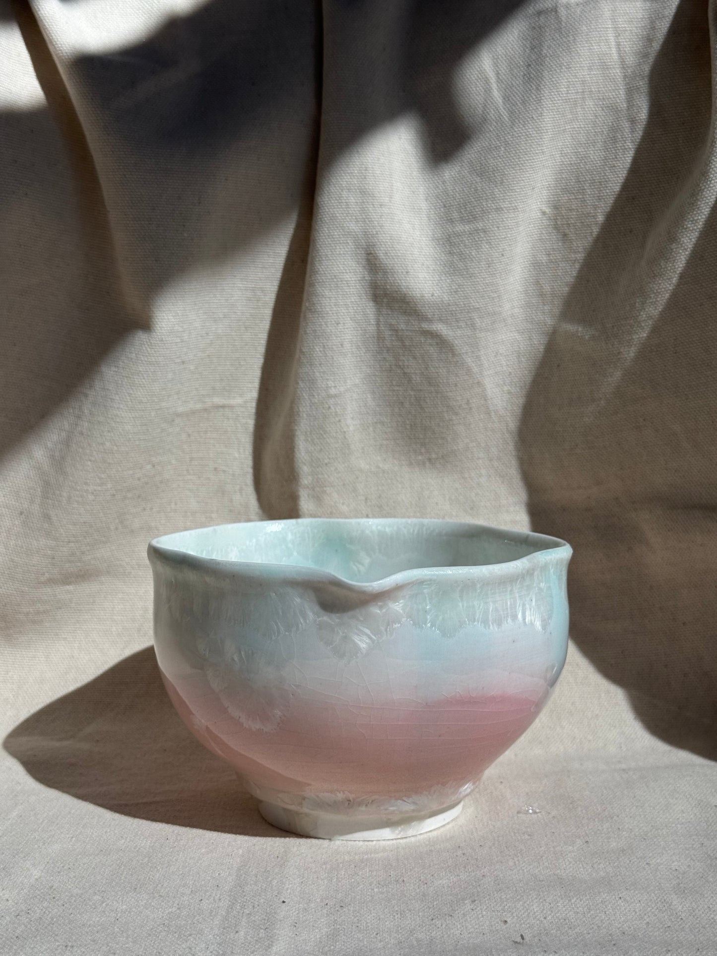 MATCHA BOWL PINK WHITE OMBRE FLORAL KATAKUCHI 🌸