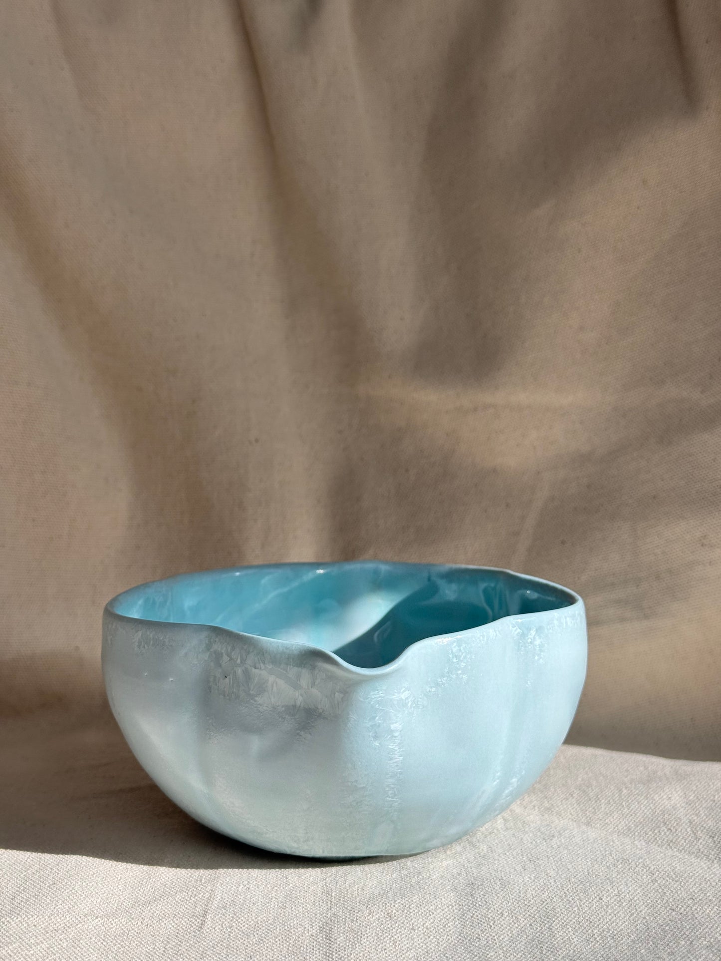 MATCHA BOWL BABY BLUE MATTE 5 CLOVES FLORAL KATAKUCHI 🌸