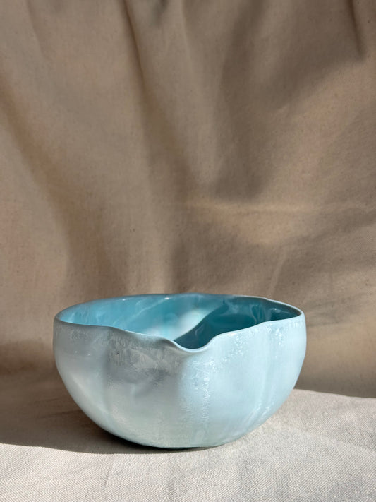 MATCHA BOWL BABY BLUE MATTE 5 CLOVES FLORAL KATAKUCHI 🌸