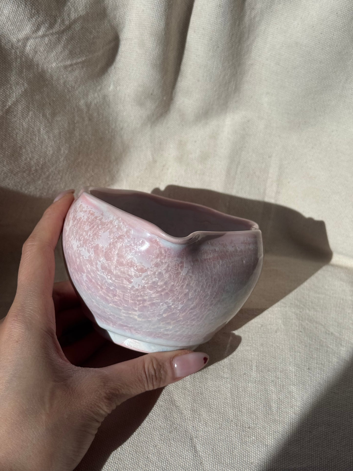 MATCHA BOWL CELADON PINK EGGSHELL KATAKUCHI 🌸