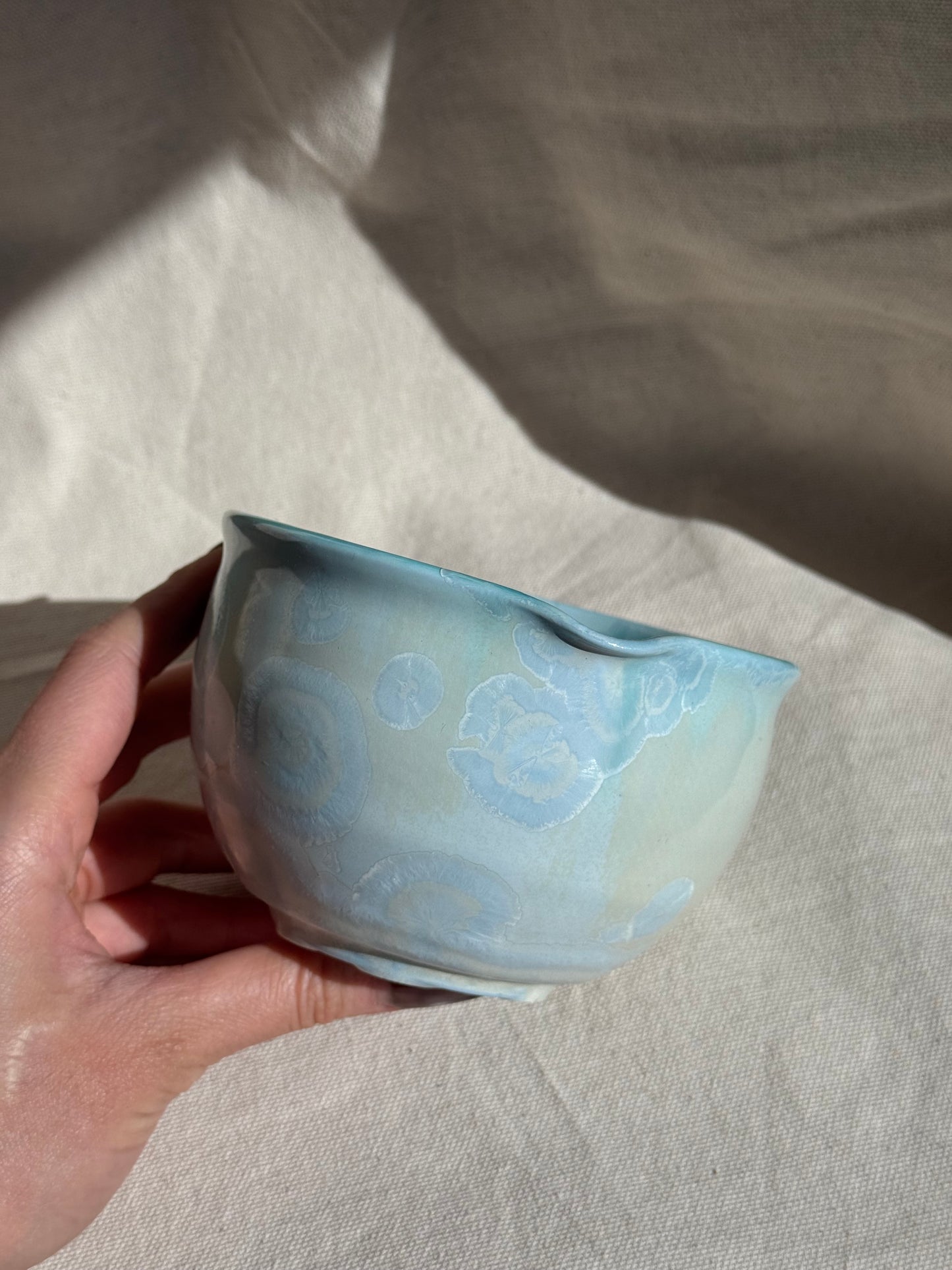 MATCHA BOWL BLUE YELLOW TONE KATAKUCHI 🌸