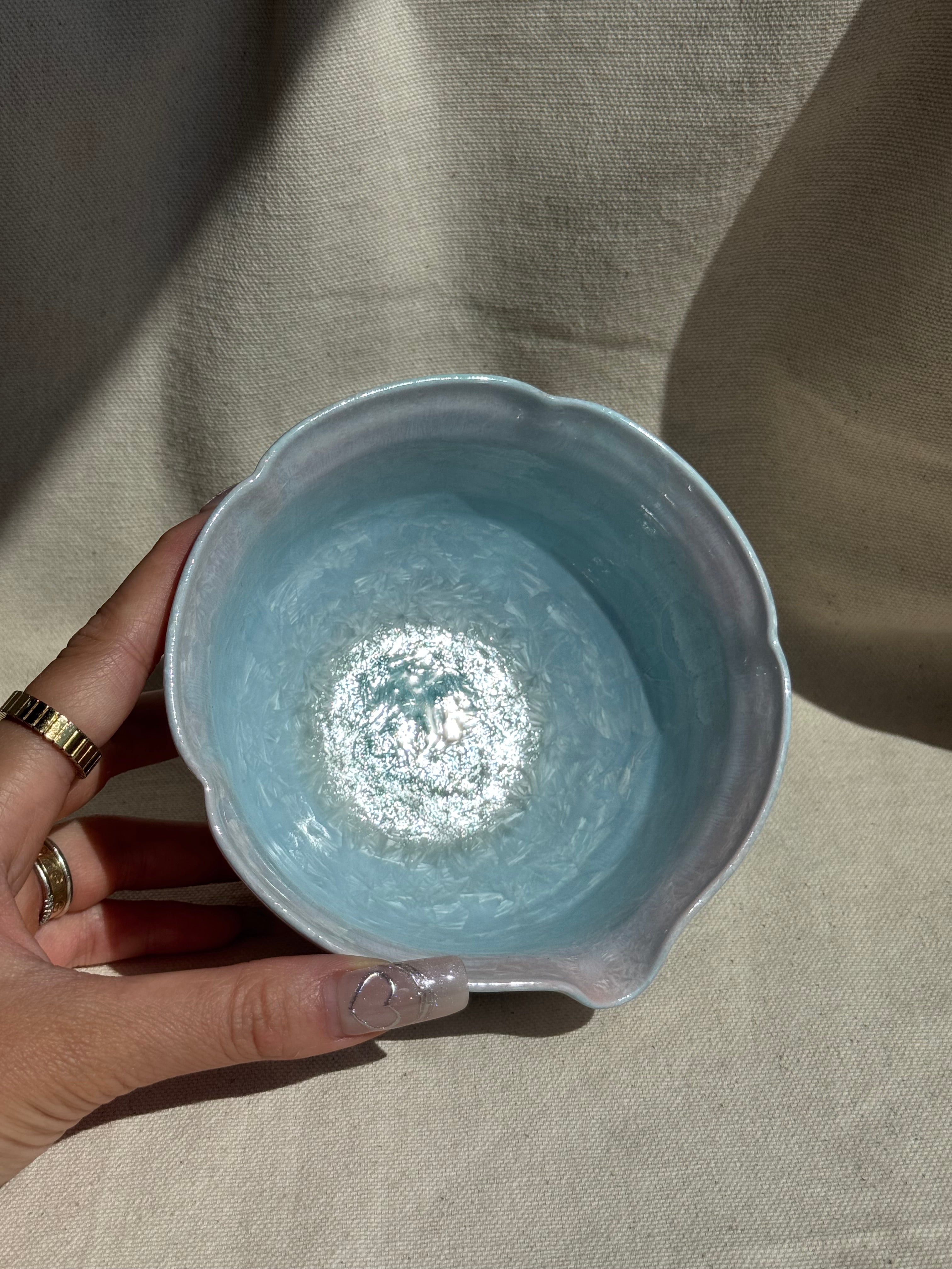 Matcha Bowl Blue Pink Ombre Floral Katakuchi - Thumbnail 5