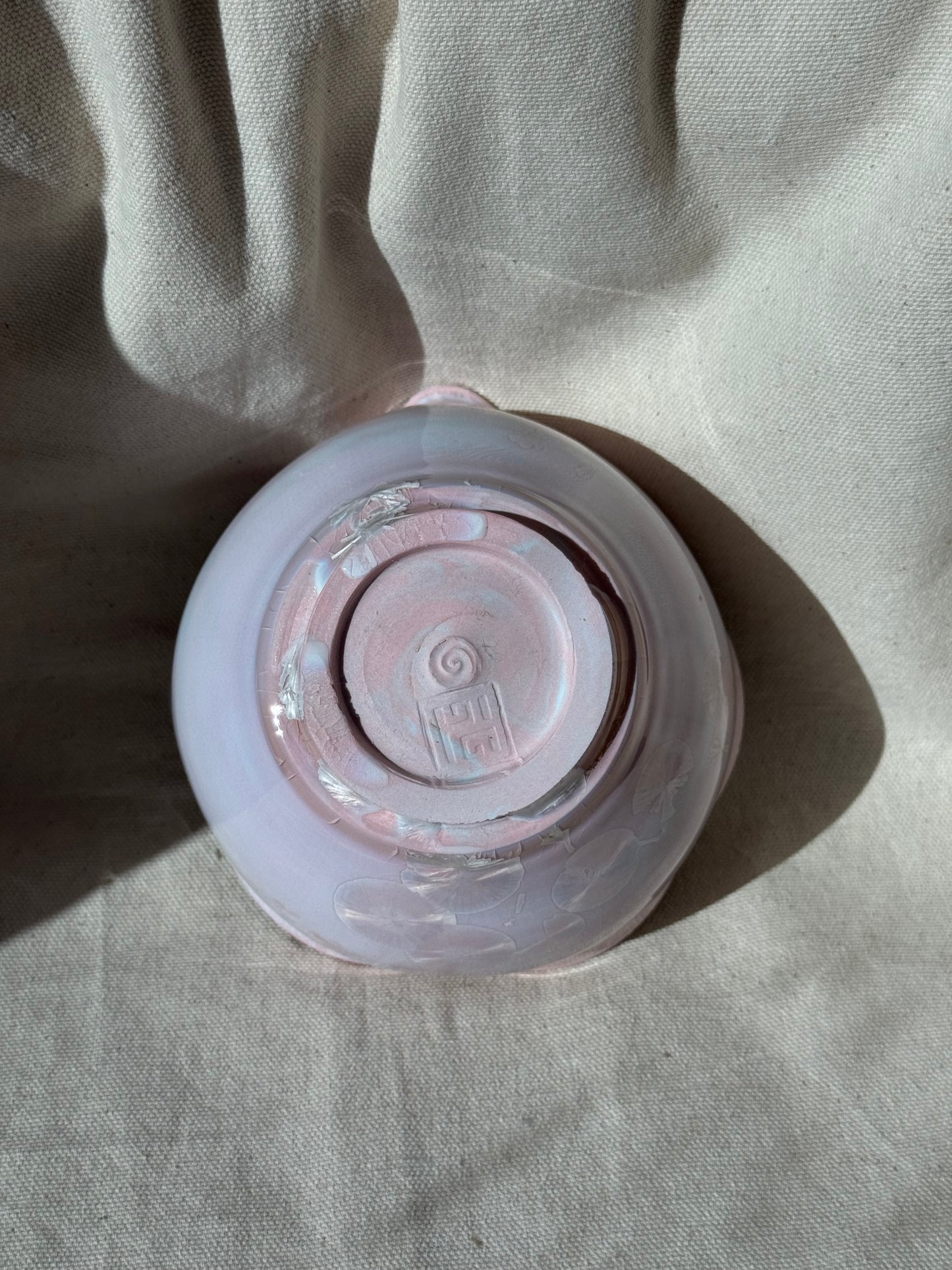 MATCHA BOWL BLUE PINK IRREGULAR FLORAL LOVE KATAKUCHI 🌸