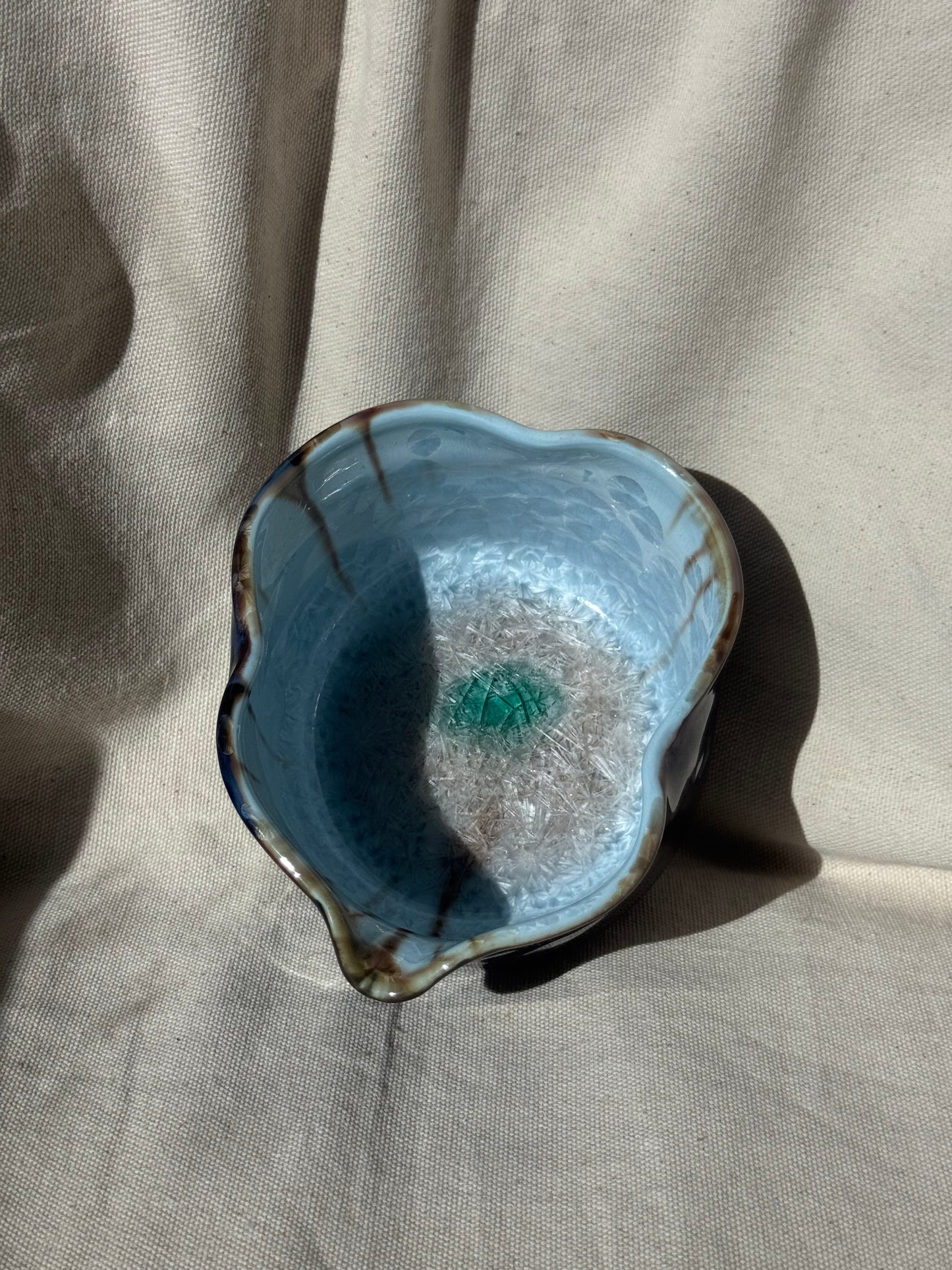 MATCHA BOWL 2 TONE BLUE IRREGULAR KATAKUCHI 🌸
