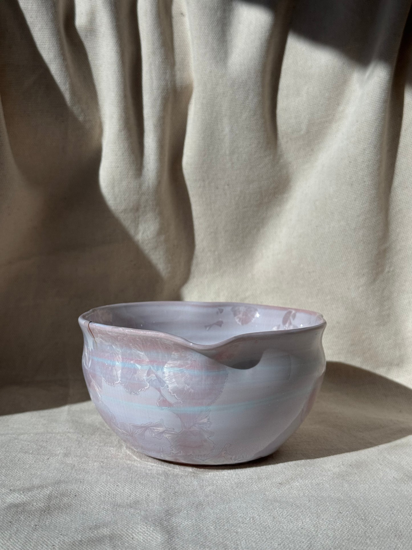 MATCHA BOWL BLUE PINK LILAC IRREGULAR KATAKUCHI 🌸