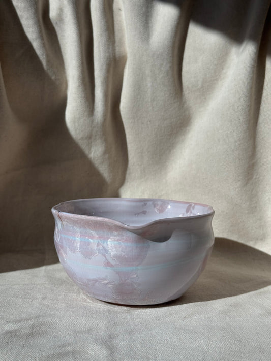 MATCHA BOWL BLUE PINK LILAC IRREGULAR KATAKUCHI 🌸