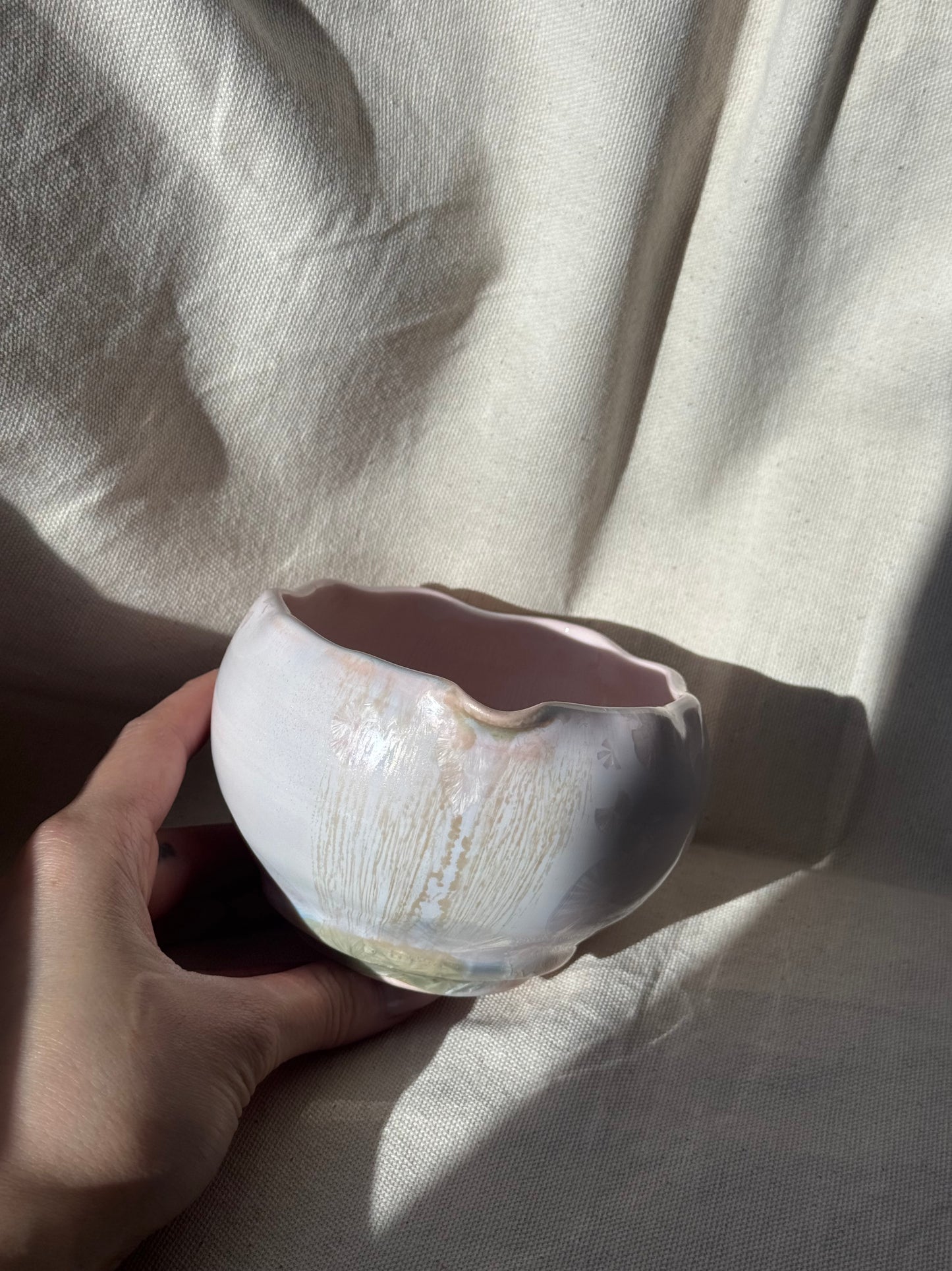 MATCHA BOWL PINK WHITE DRIP EGGSHELL KATAKUCHI 🌸