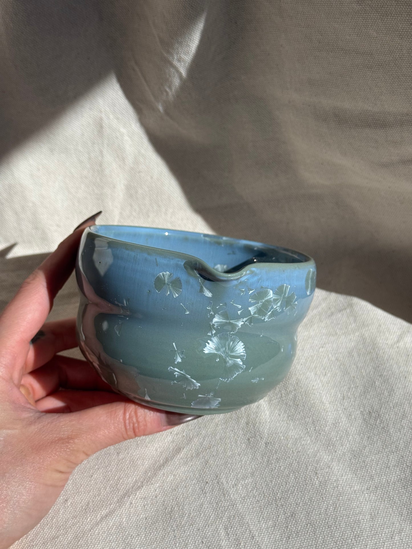MATCHA BOWL GREEN BLUE OMBRÉ IRREGULAR KATAKUCHI 🌸