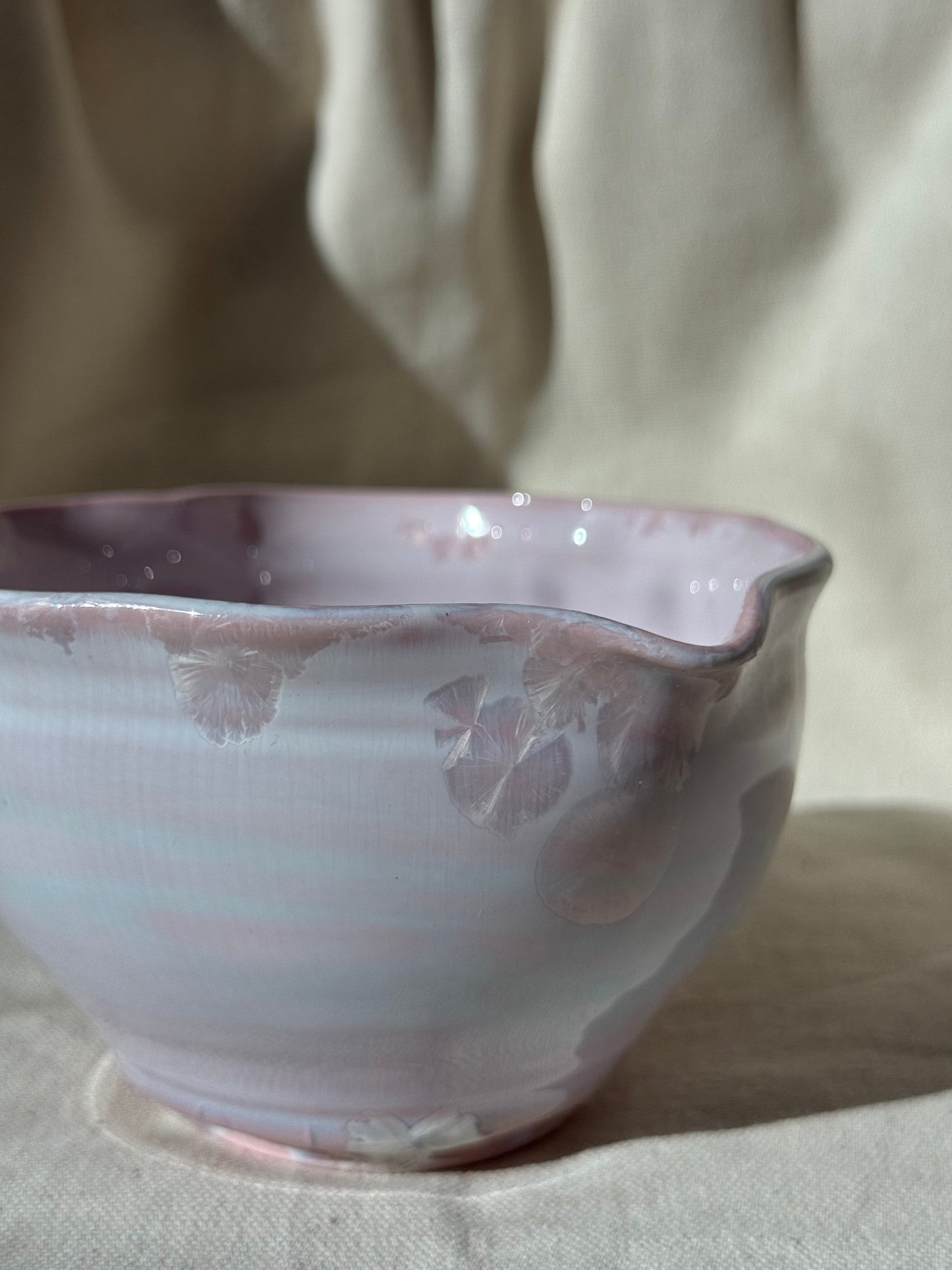 MATCHA BOWL BLUE PINK IRREGULAR FLORAL LOVE KATAKUCHI 🌸