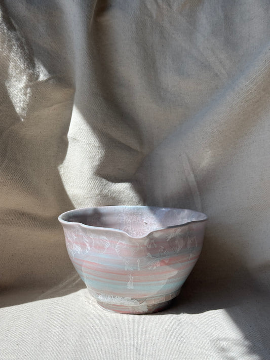 MATCHA BOWL RAINBOW GLAZE FLORAL KATAKUCHI 🌸