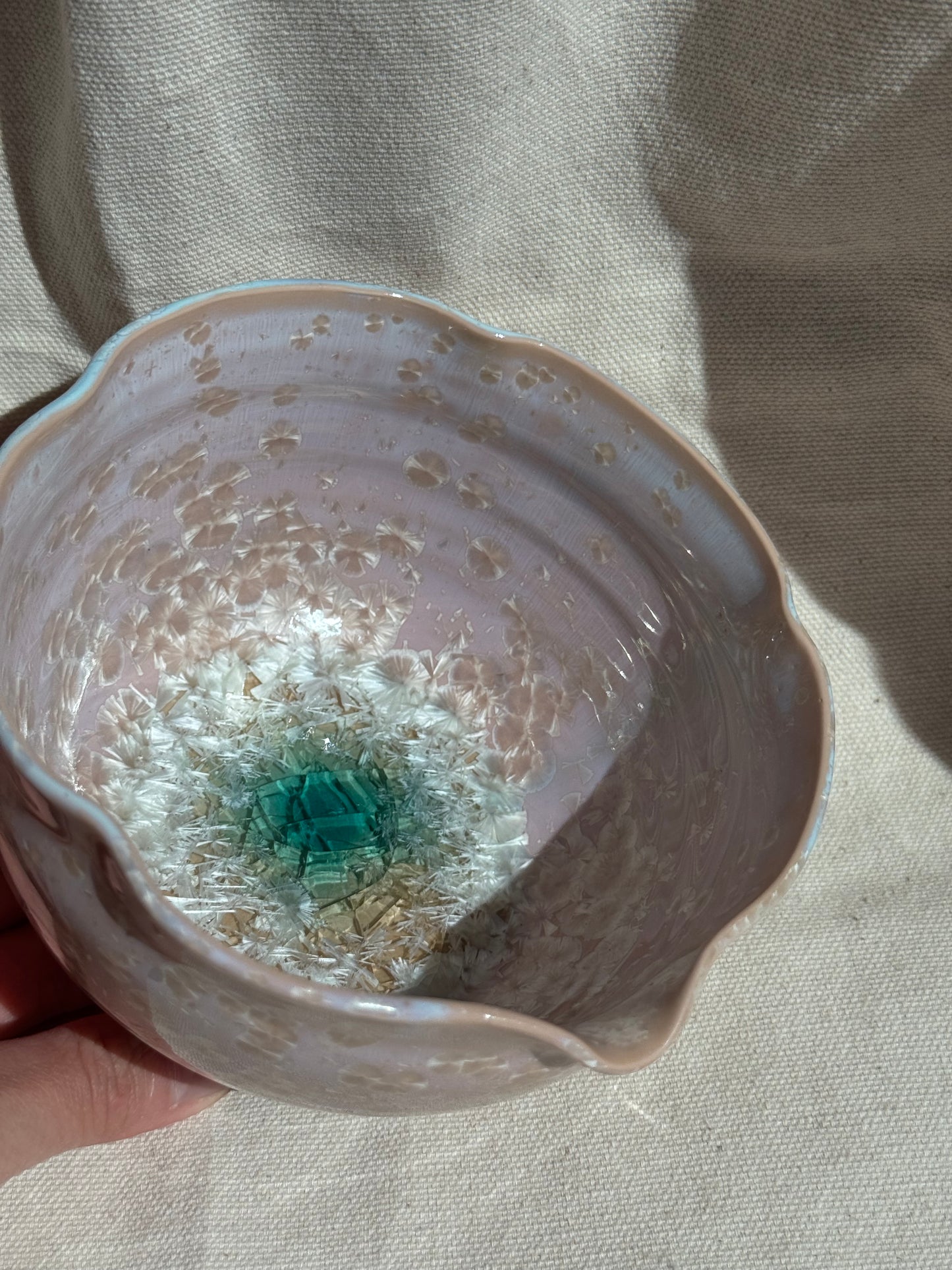 MATCHA BOWL BEIGE LILAC FLORAL KATAKUCHI 🌸