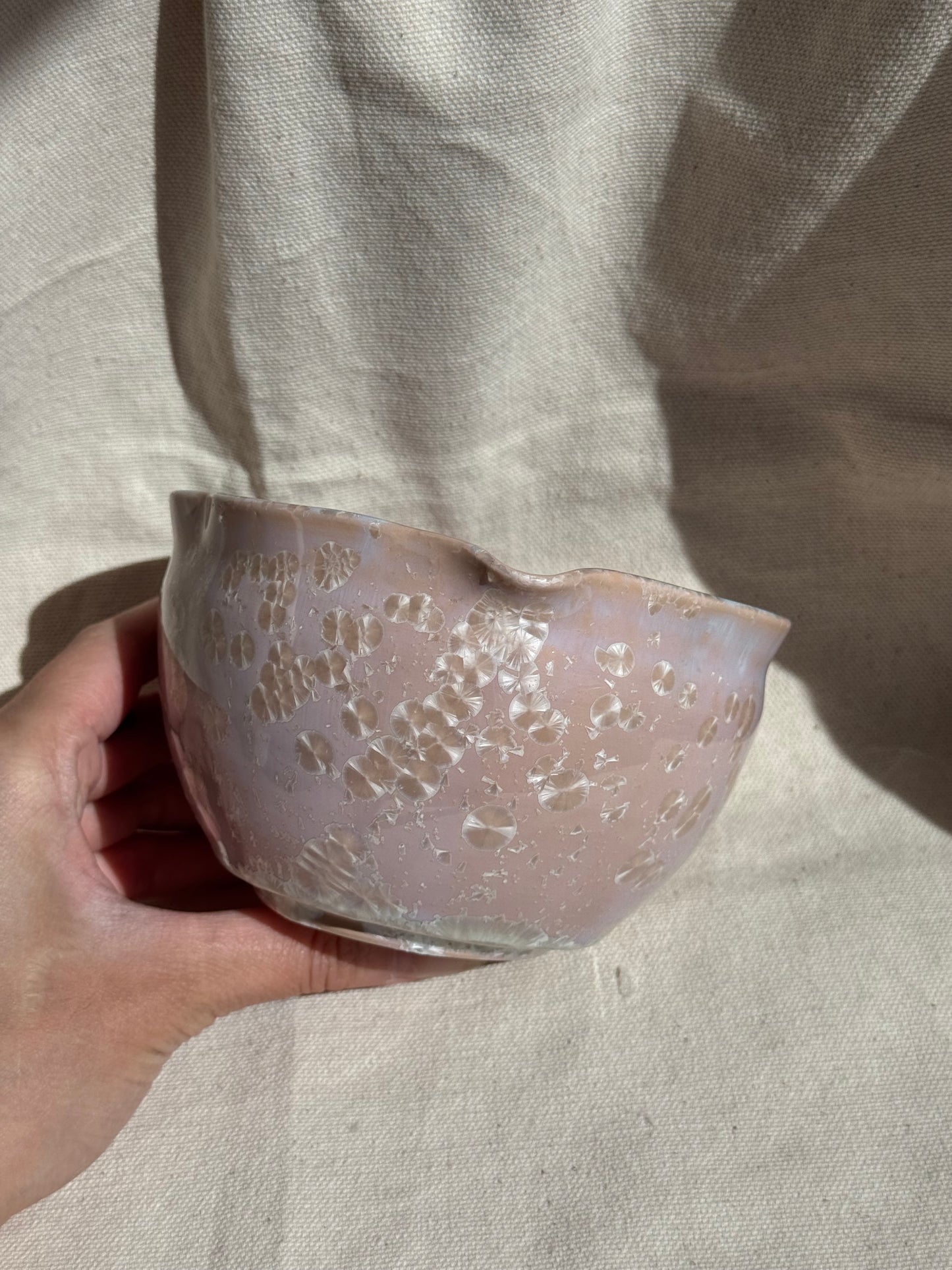 MATCHA BOWL BEIGE LILAC FLORAL KATAKUCHI 🌸