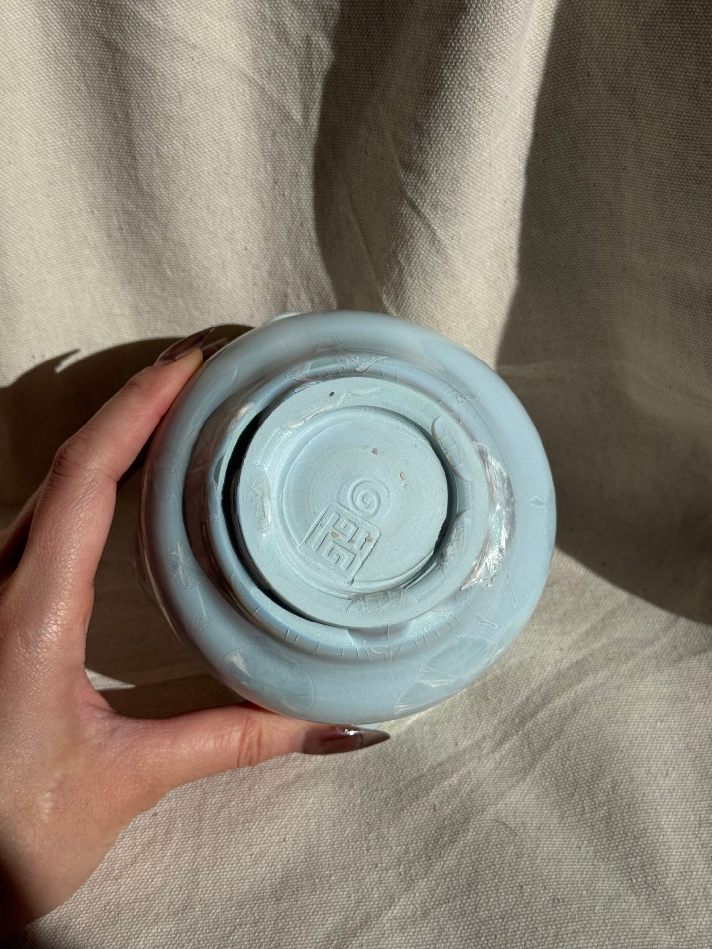 MATCHA BOWL MINTY GREEN IRREGULAR FLORAL KATAKUCHI 🌸