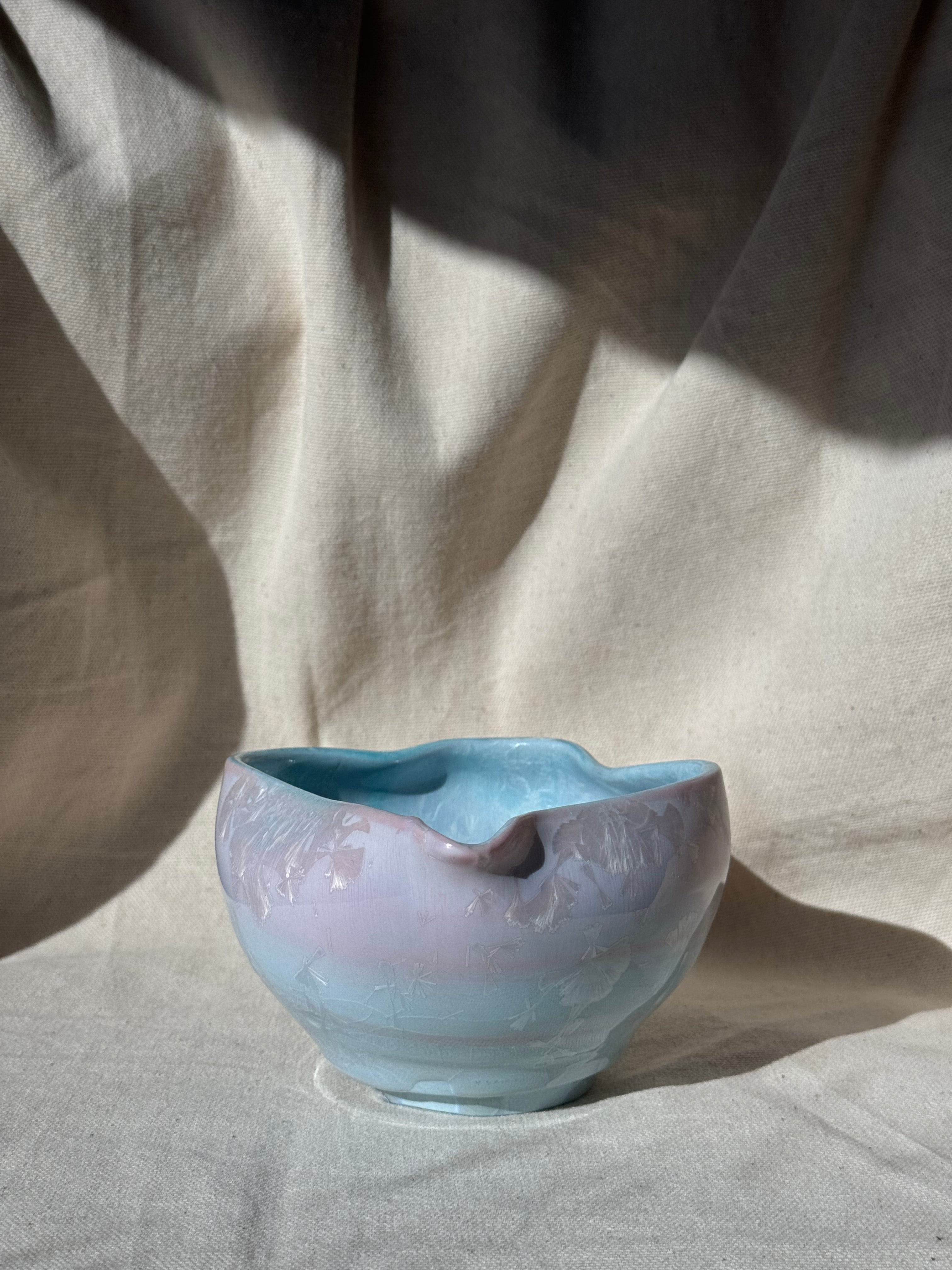 Matcha Bowl Teal Blue Ombre Irregular Katakuchi - Thumbnail 2