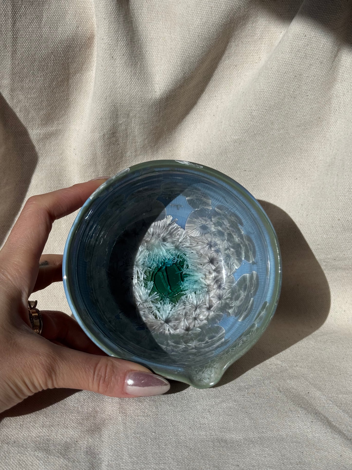 MATCHA BOWL GREEN BLUE GLAZE KATAKUCHI 🌸