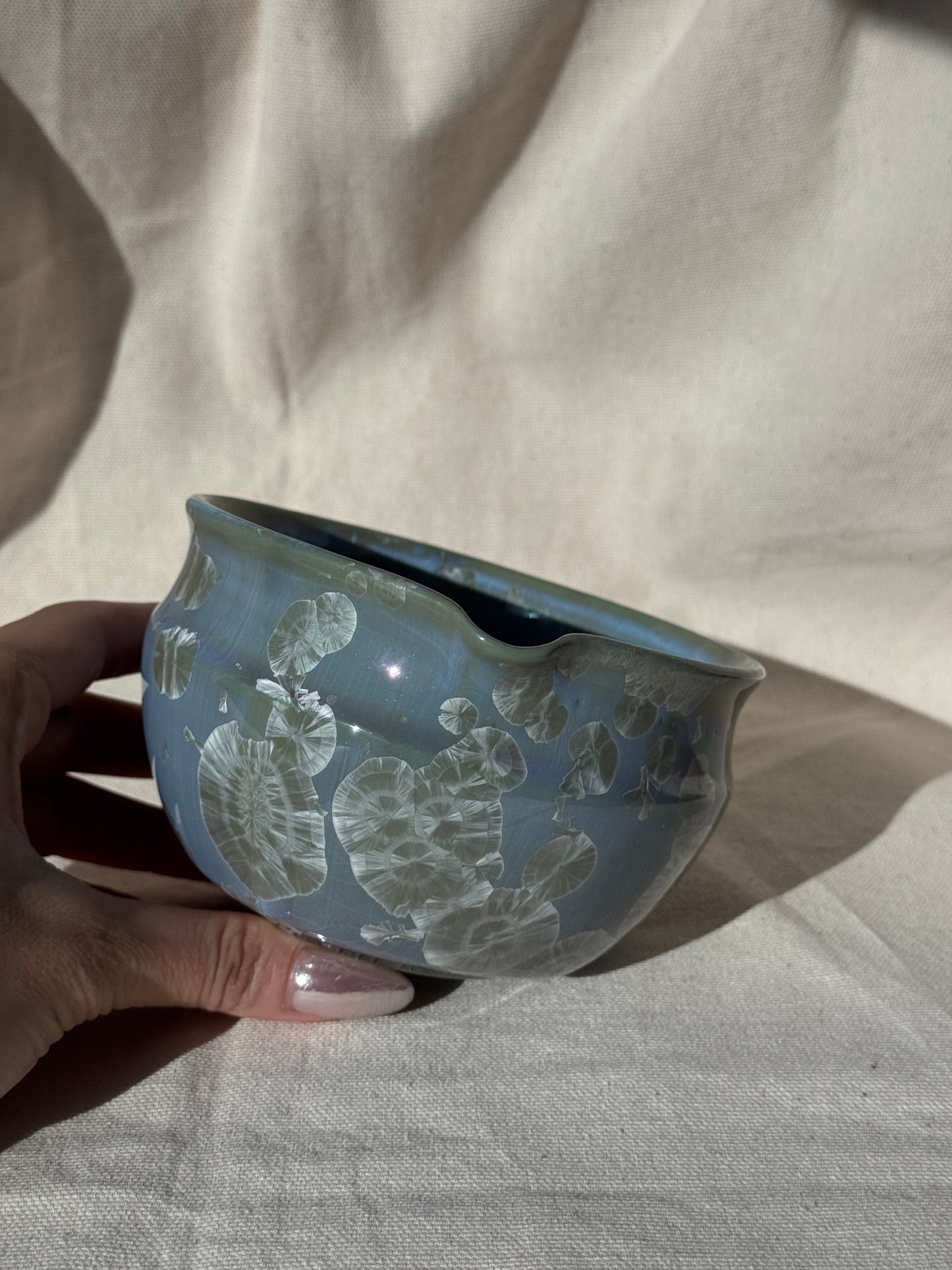 MATCHA BOWL GREEN BLUE GLAZE KATAKUCHI 🌸