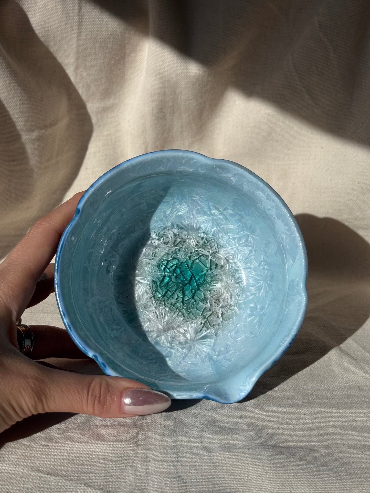 MATCHA BOWL 2 TONE BLUE FLORAL KATAKUCHI 🌸