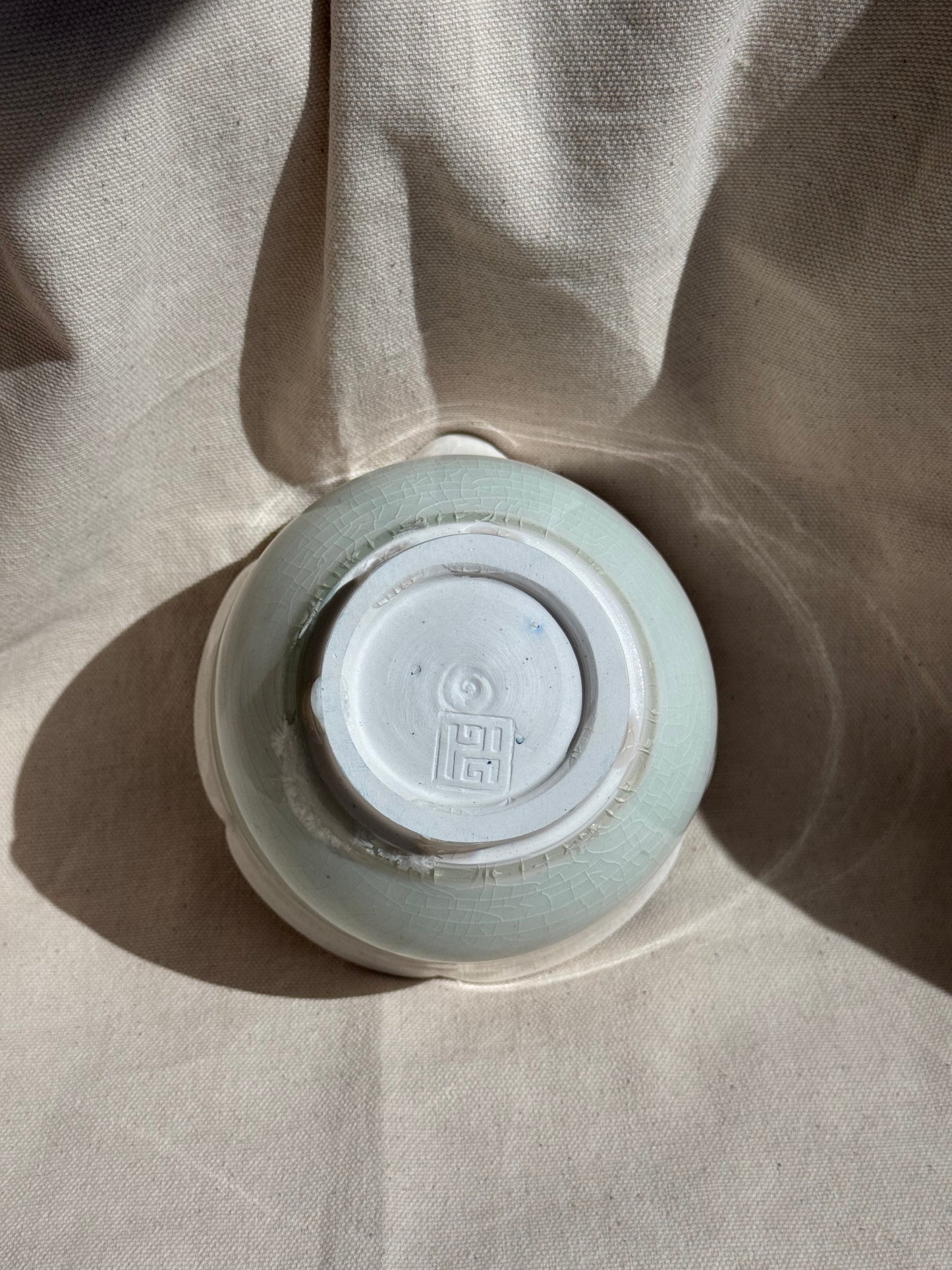 MATCHA BOWL WHITE GREEN OMBRE FLORAL KATAKUCHI 🌸