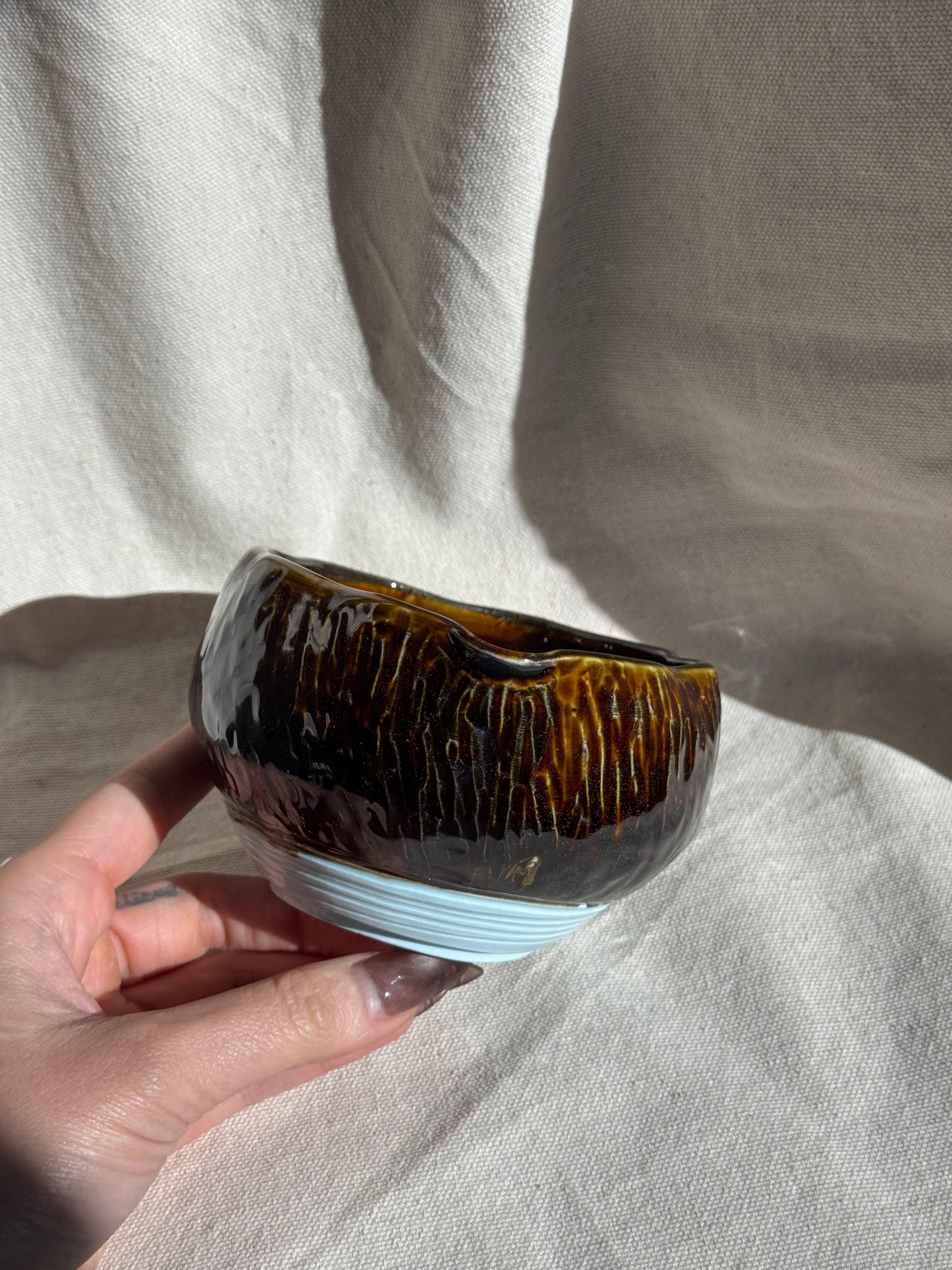 MATCHA BOWL BROWN EGGSHELL KATAKUCHI 🌸