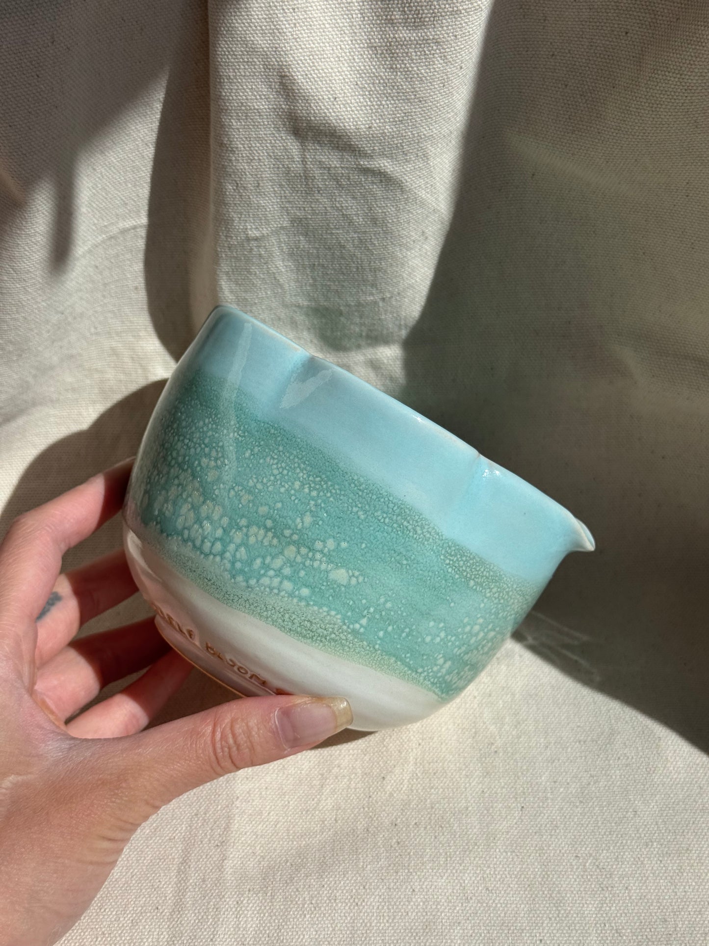 MATCHA BOWL GREEN OMBRE FLORAL KATAKUCHI 🌸