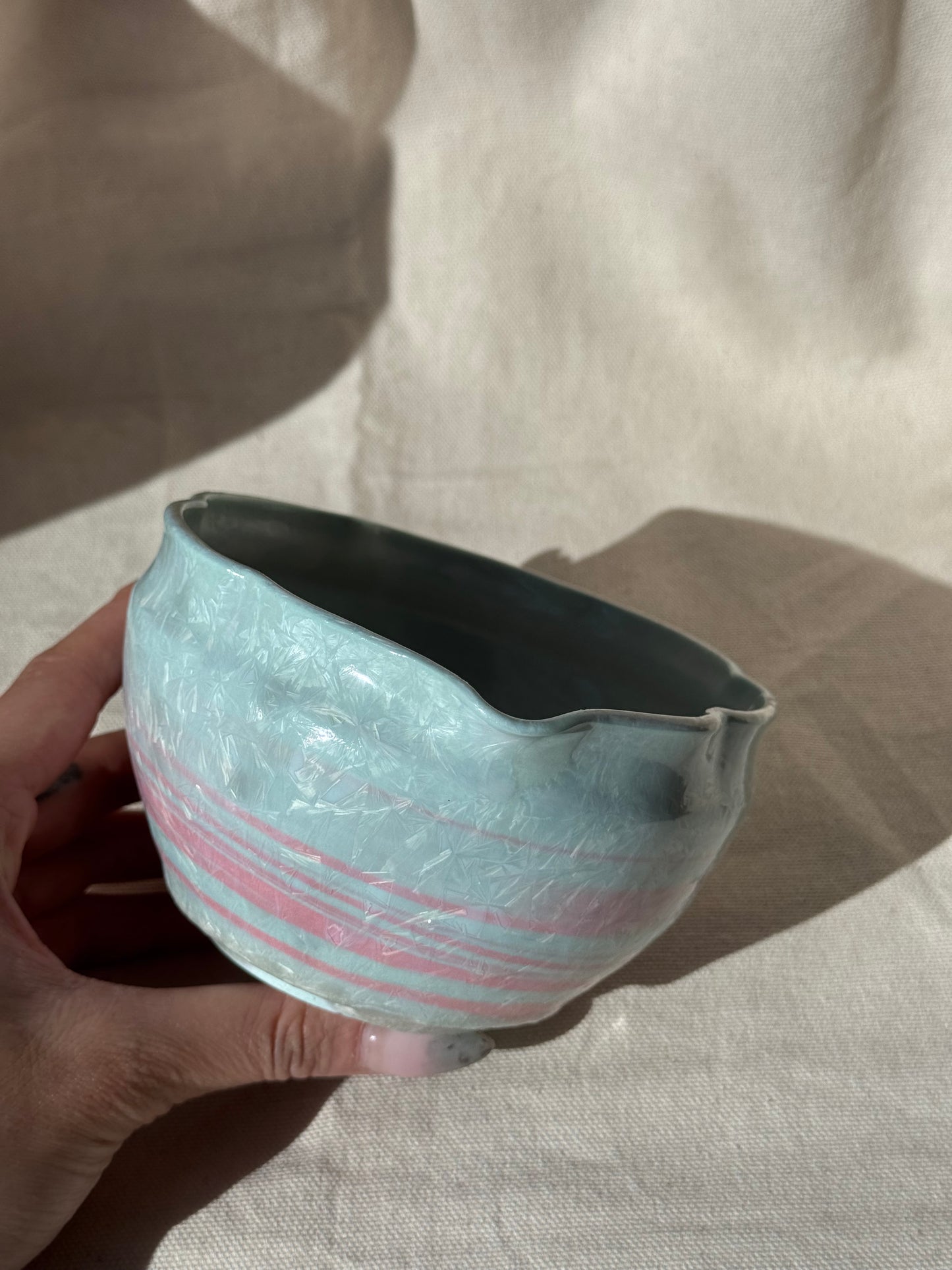 MATCHA BOWL MINTY PINK  FLORAL KATAKUCHI 🌸