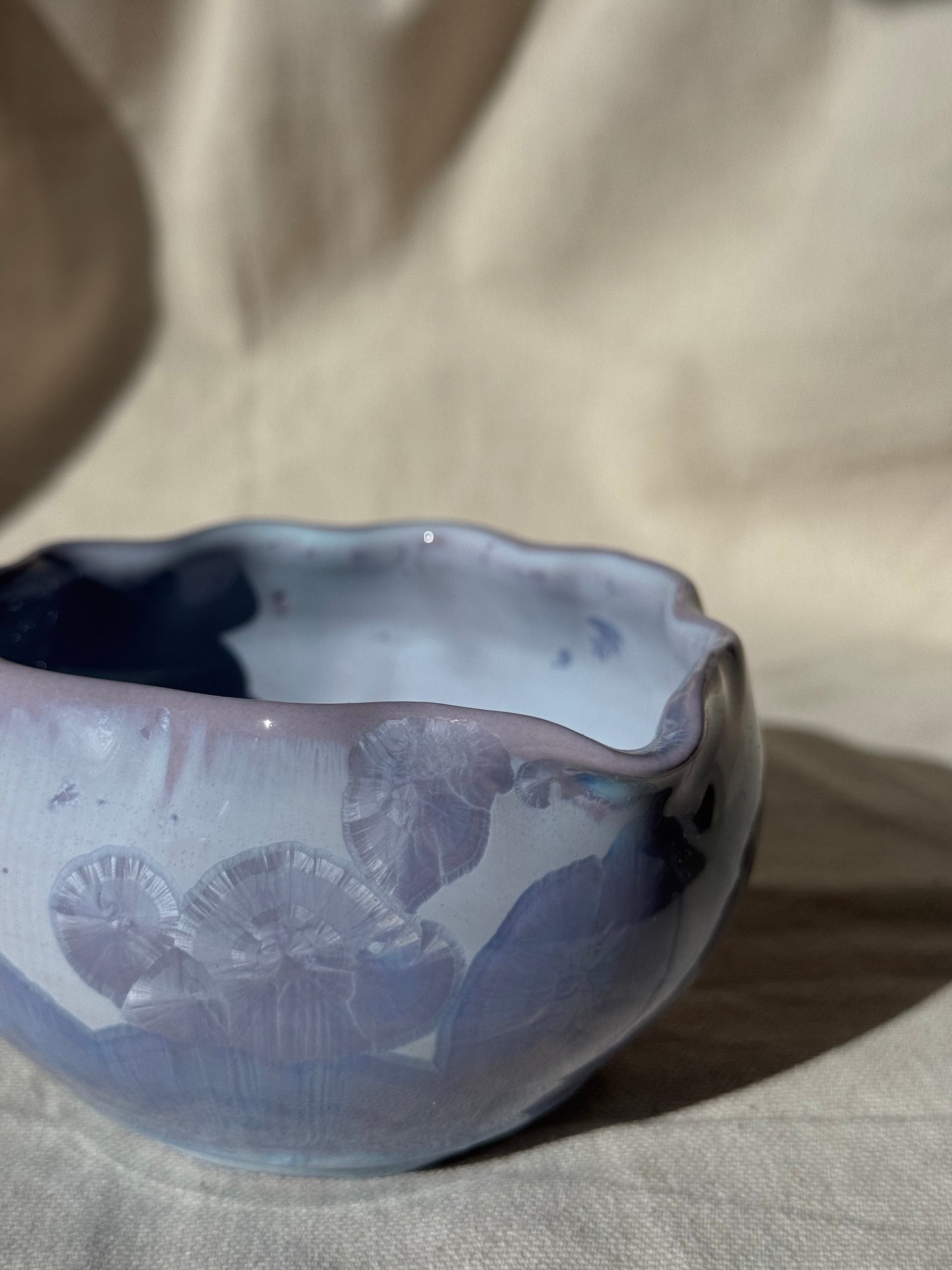 MATCHA BOWL PURPLE RUFFLE FLORAL KATAKUCHI 🌸