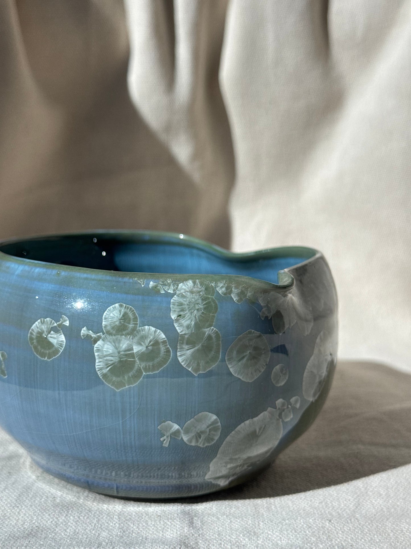 MATCHA BOWL BLUE GREEN IRREGULAR KATAKUCHI 🌸