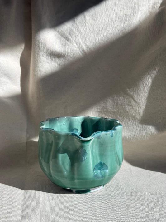 MATCHA BOWL GREEN GLAZE SEASHELL KATAKUCHI 🌸