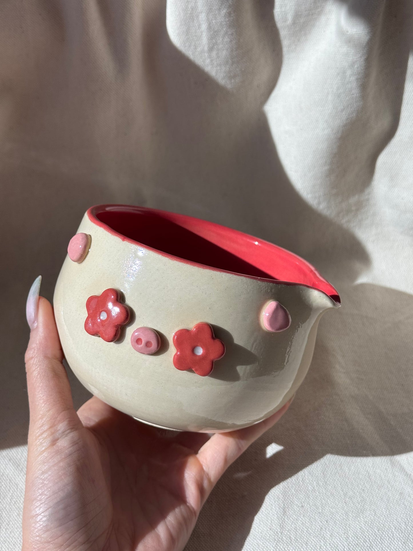 MATCHA BOWL 2 TONE RED PIGGY KATAKUCHI 🌸
