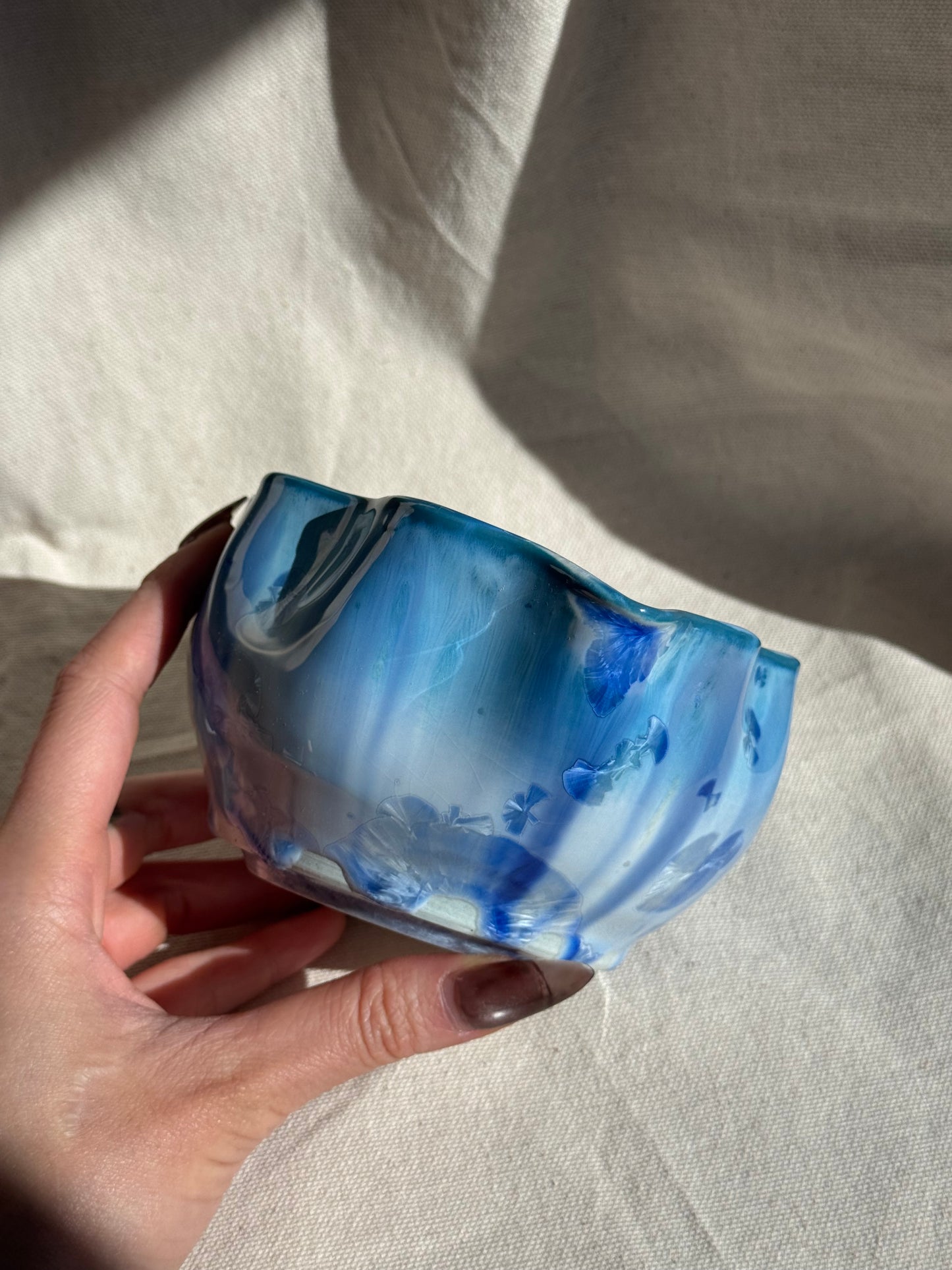 MATCHA BOWL SEASHELL DRIPPING GLAZE KATAKUCHI 🌸