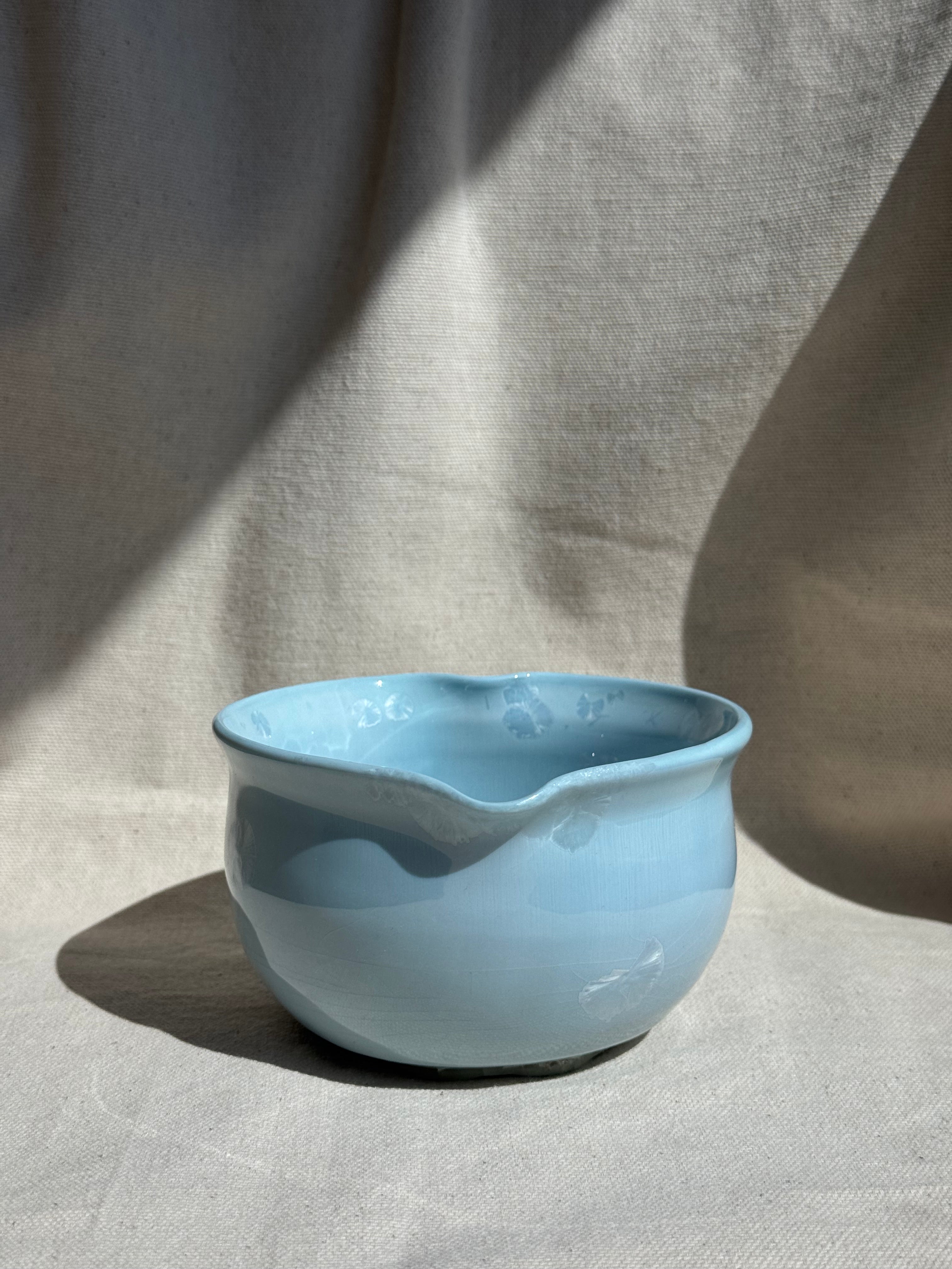 Matcha Bowl Baby Blue Love Heart Katakuchi