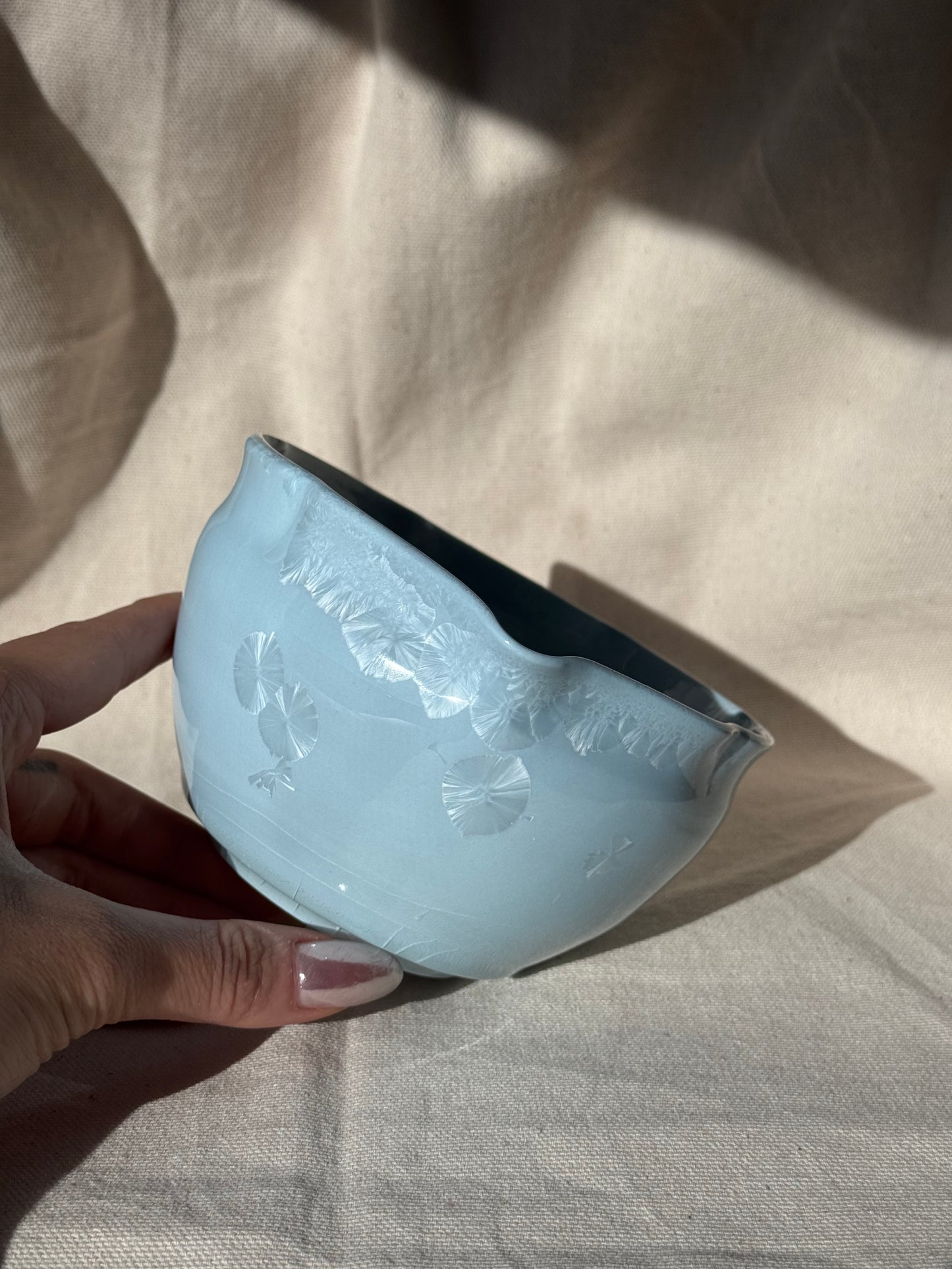 MATCHA BOWL BABY BLUE FLORAL KATAKUCHI 🌸