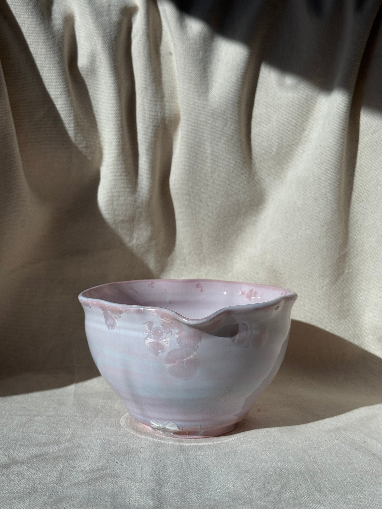 MATCHA BOWL BLUE PINK IRREGULAR FLORAL LOVE KATAKUCHI 🌸