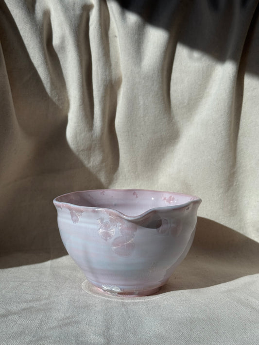 MATCHA BOWL BLUE PINK IRREGULAR FLORAL LOVE KATAKUCHI 🌸