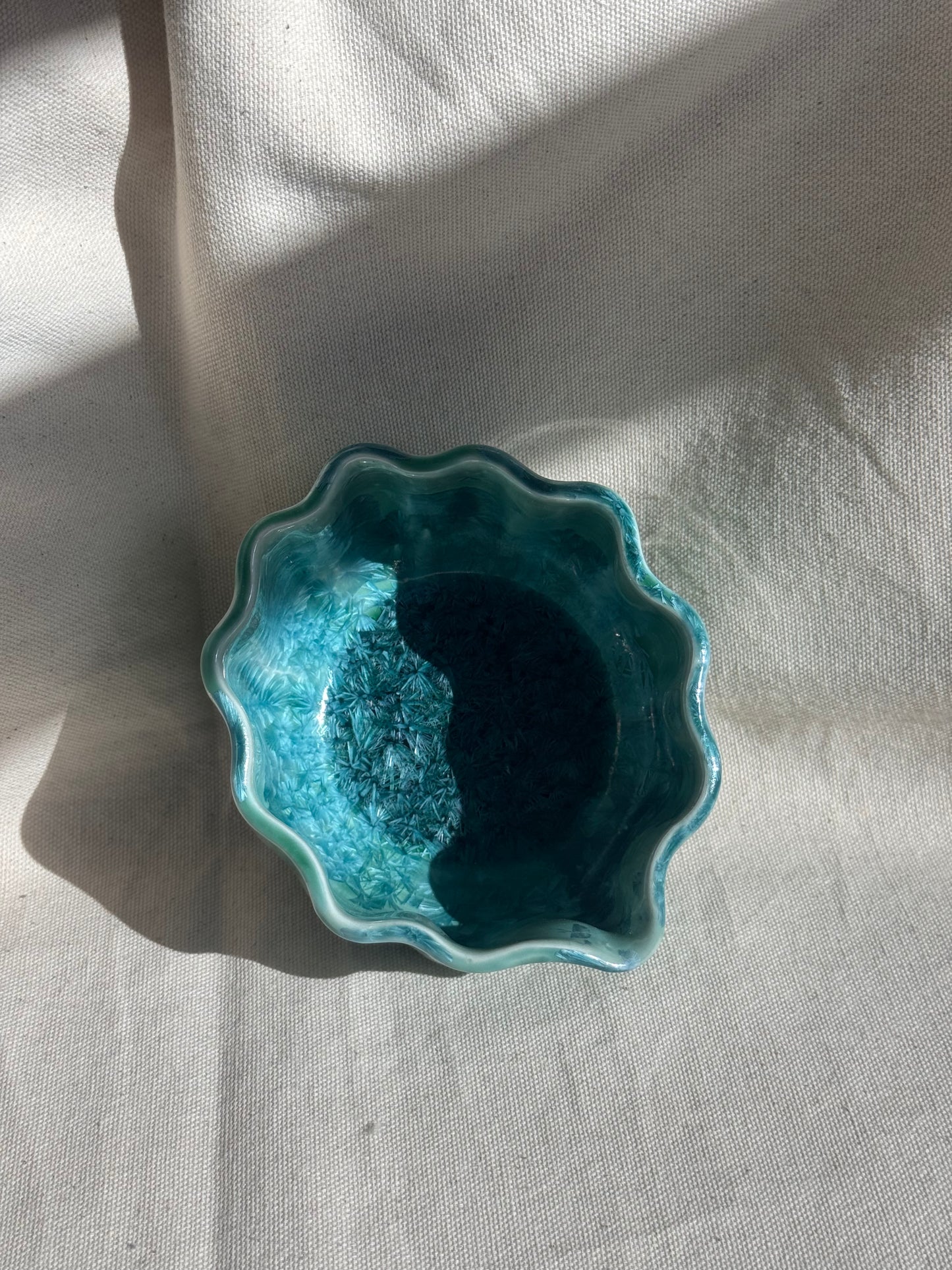 MATCHA BOWL GREEN GLAZE SEASHELL KATAKUCHI 🌸
