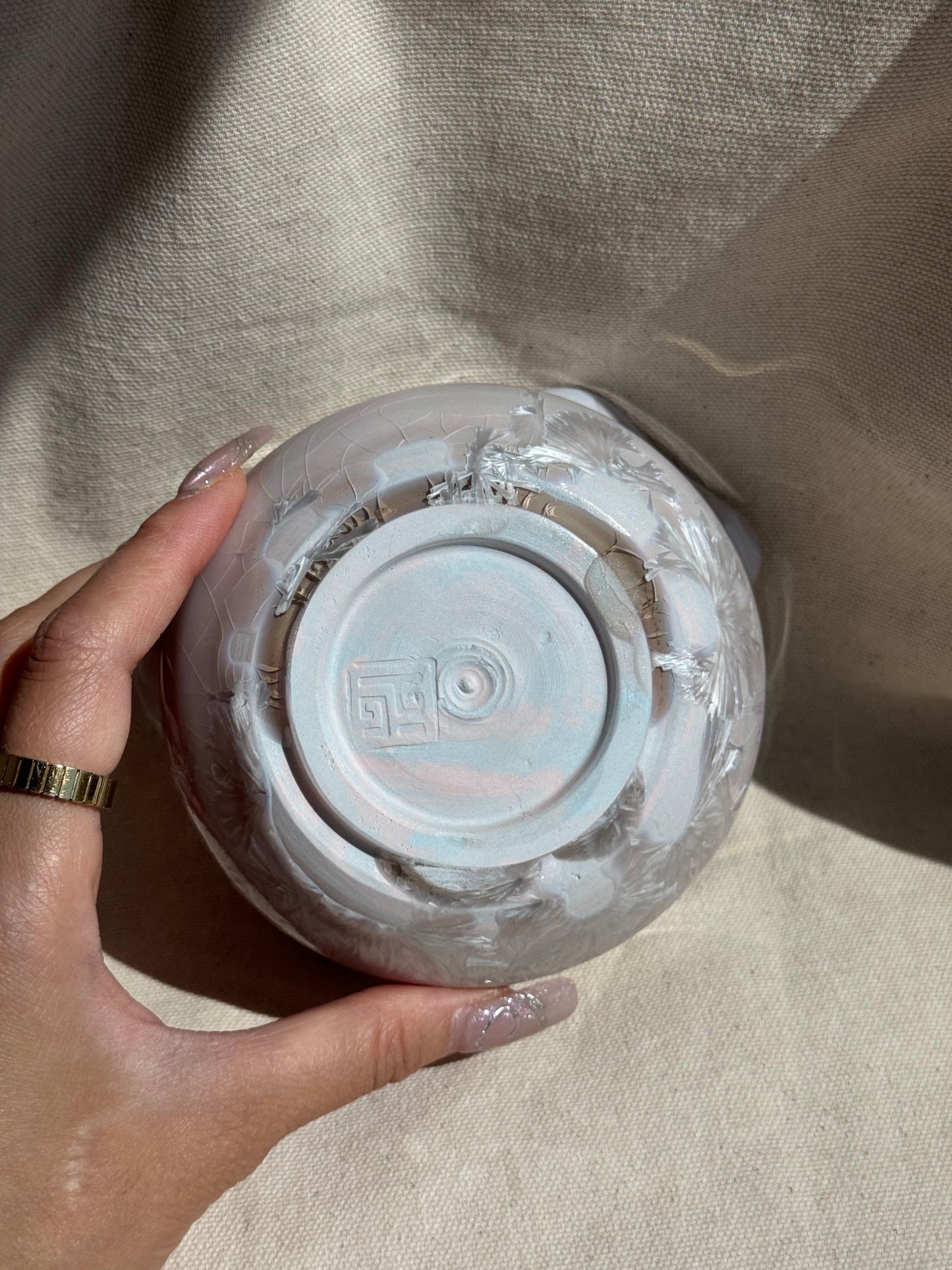 MATCHA BOWL GREY WAVY FLORAL KATAKUCHI 🌸