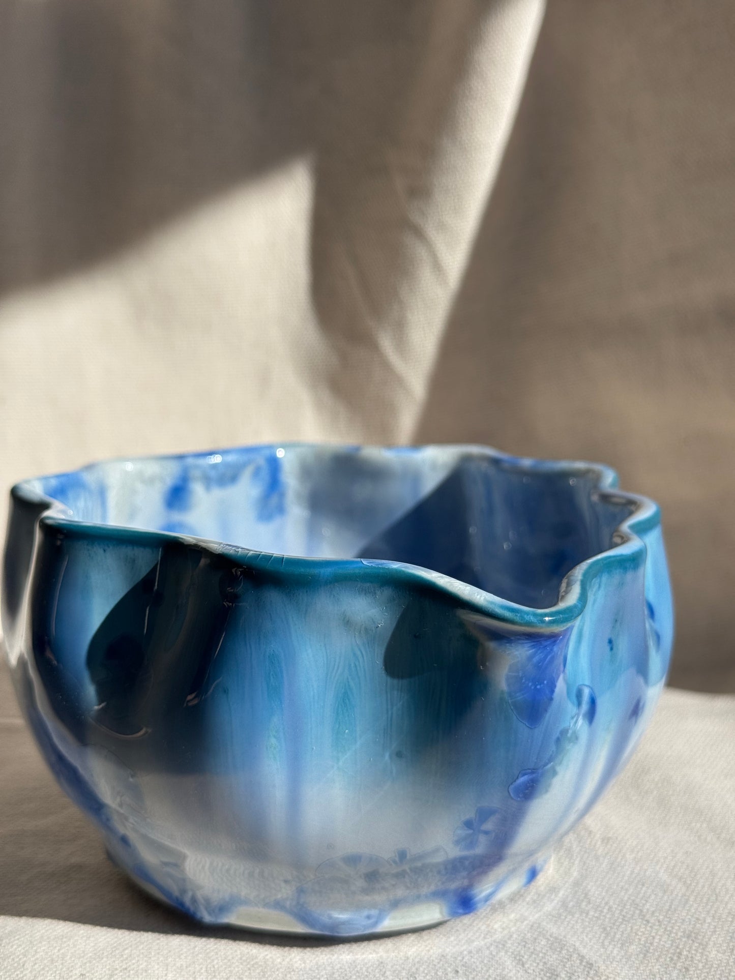 MATCHA BOWL SEASHELL DRIPPING GLAZE KATAKUCHI 🌸