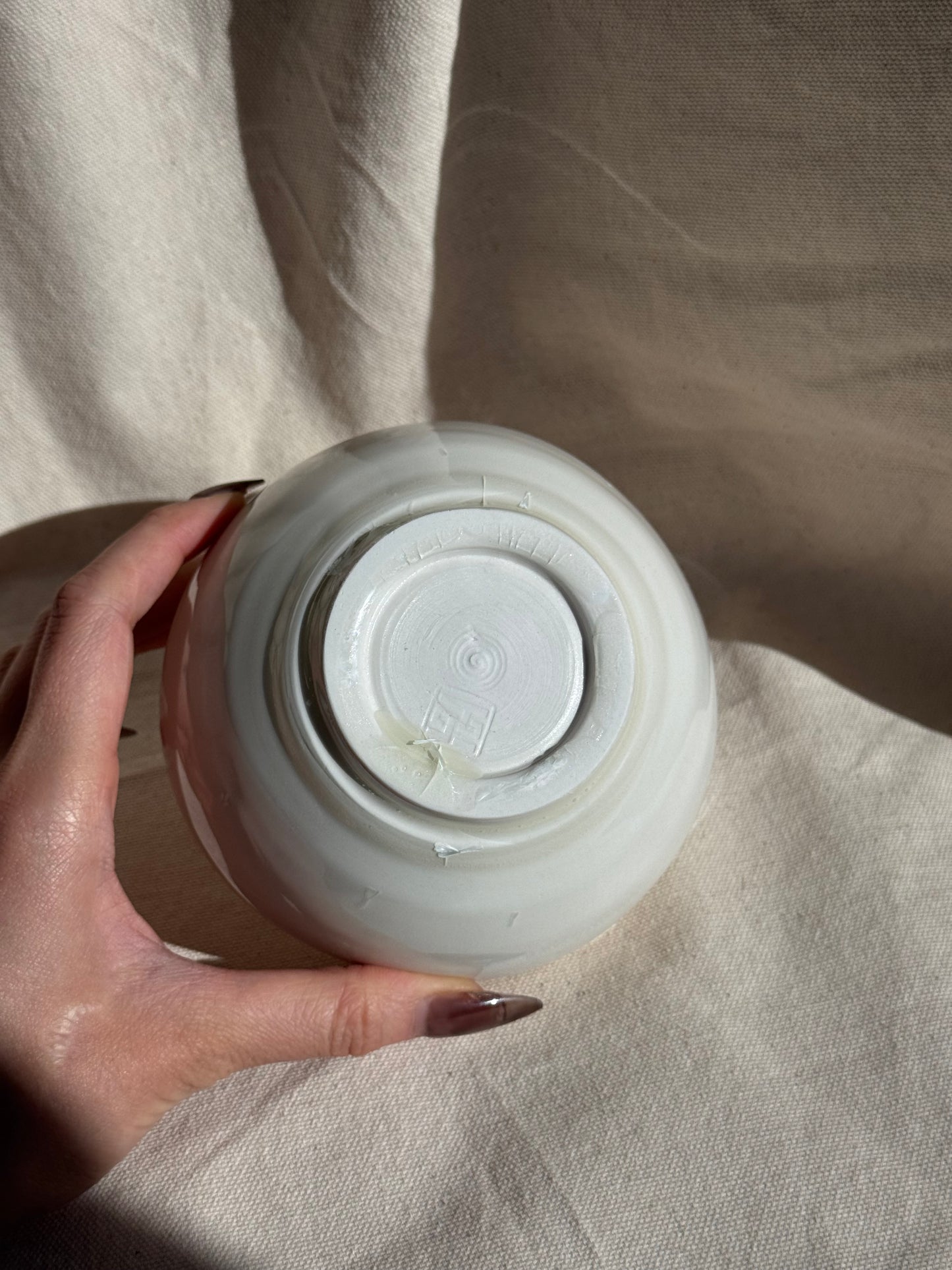 MATCHA BOWL WHITE RUFFLE FLORAL KATAKUCHI 🌸