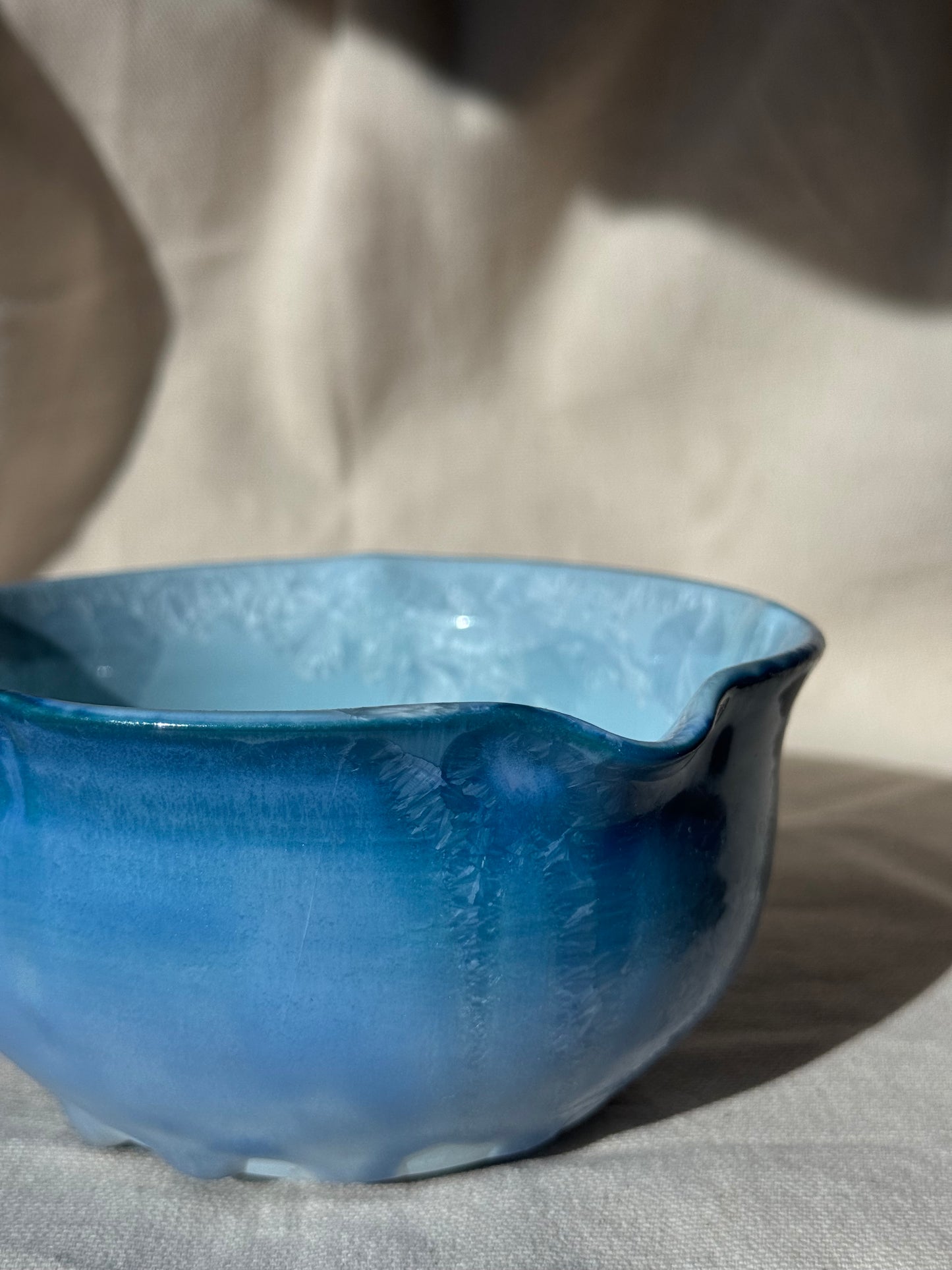 MATCHA BOWL 2 TONE BLUE FLORAL KATAKUCHI 🌸