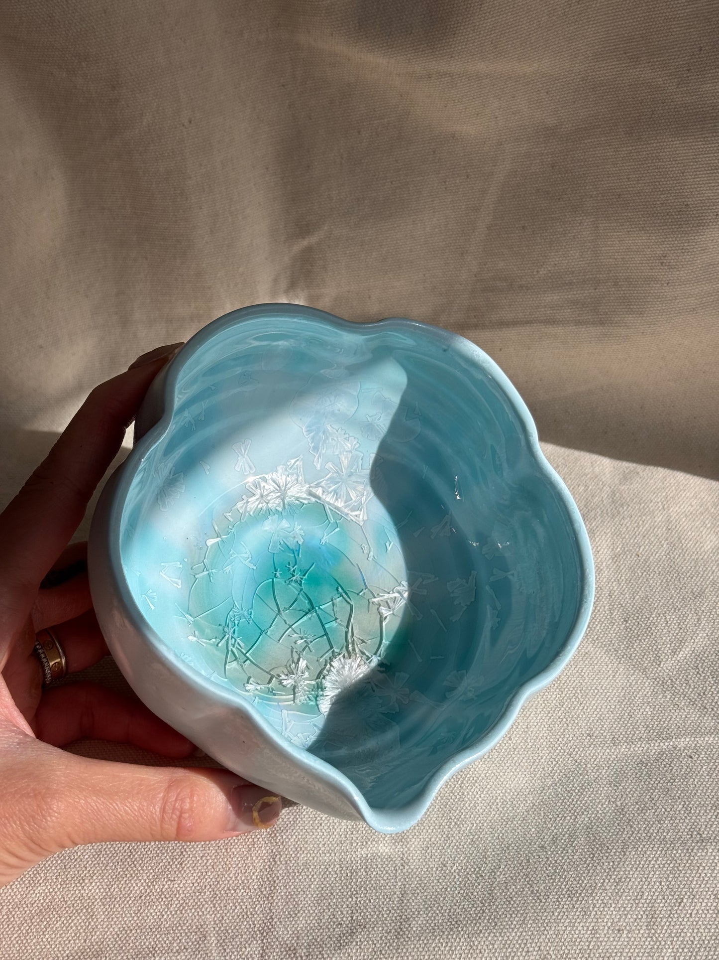 MATCHA BOWL BABY BLUE MATTE 5 CLOVES FLORAL KATAKUCHI 🌸