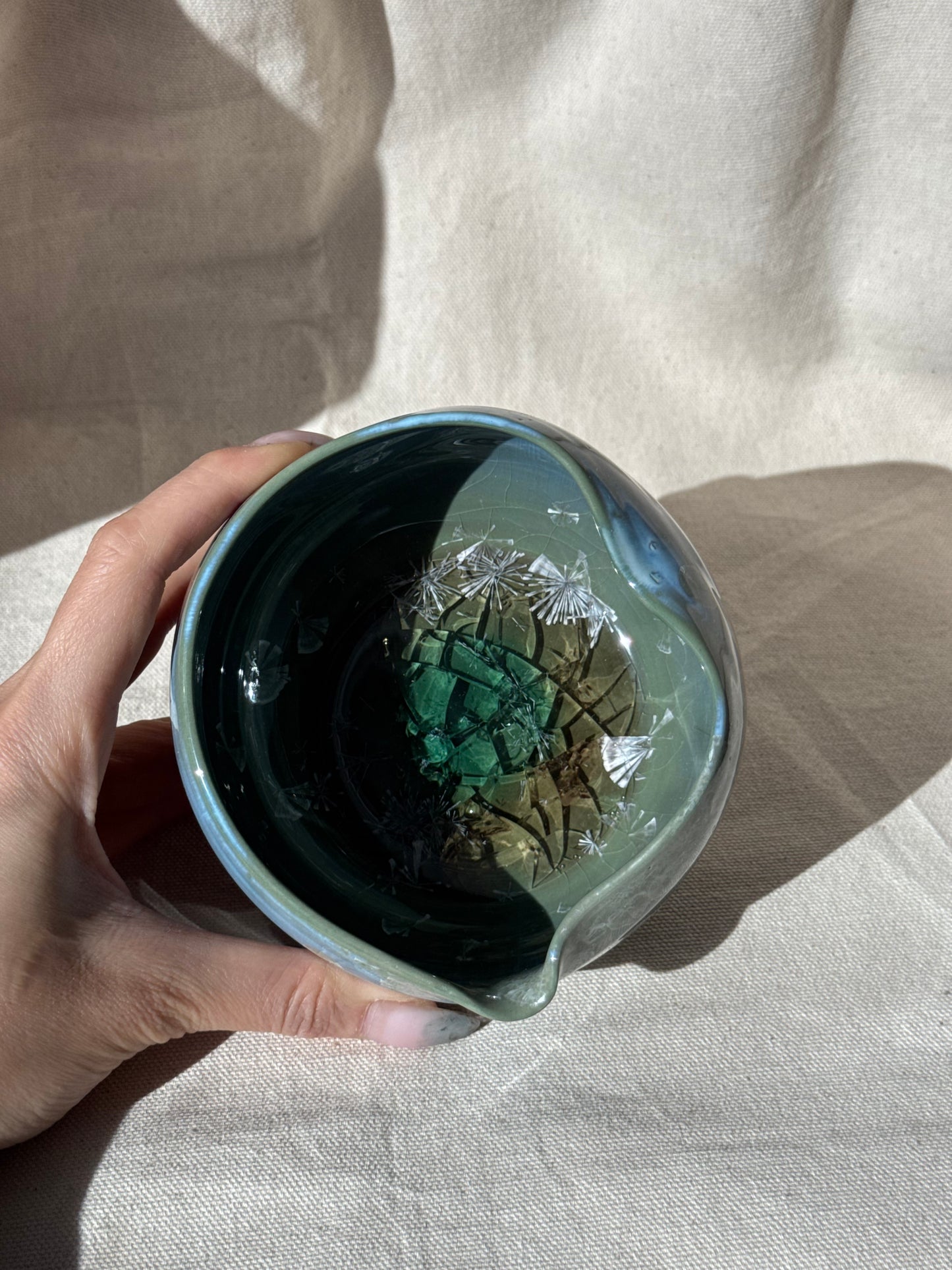 MATCHA BOWL BLUE GREEN IRREGULAR KATAKUCHI 🌸