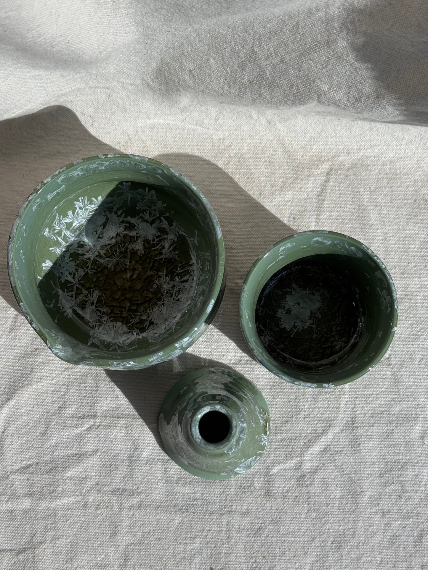MATCHA BOWL GREEN GLAZE KATAKUCHI SET  🌸
