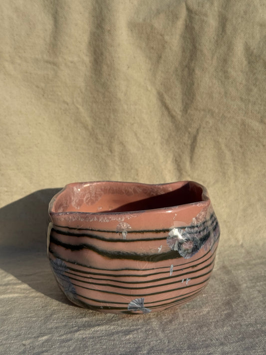 MATCHA BOWL BLACK PINK BLENDED GLAZE 🌸