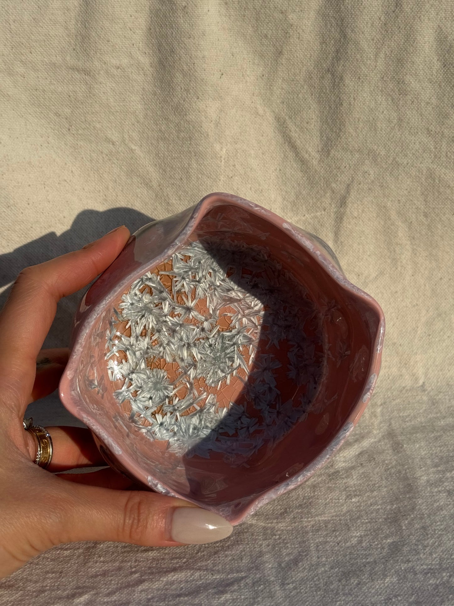 MATCHA BOWL BLACK PINK BLENDED GLAZE 🌸